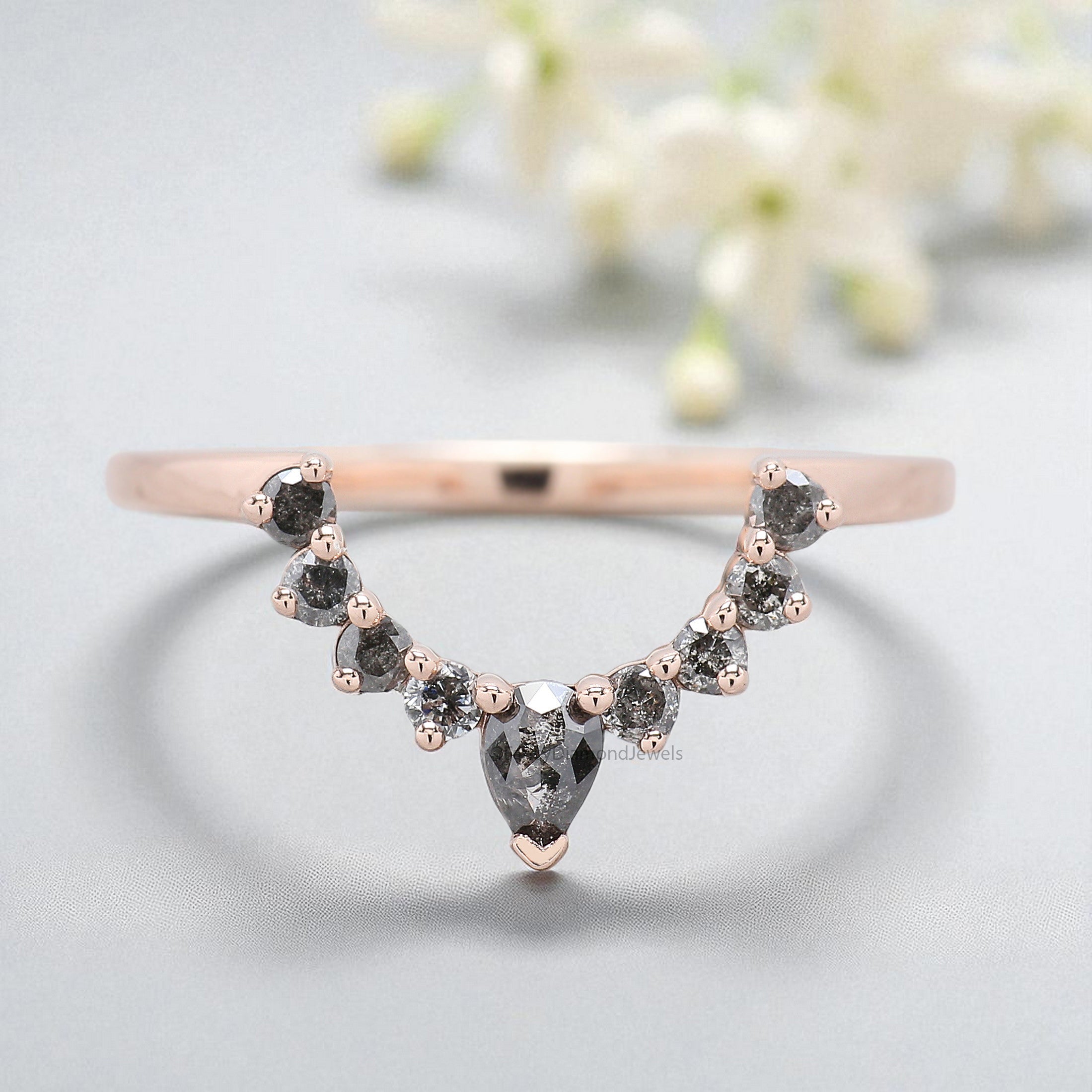 0.34 TW Salt And Pepper Diamond Wedding Band Silver/10K/14K/18K Gold Minimalist stacking dainty matching anniversary Ring Gift For Her KD259