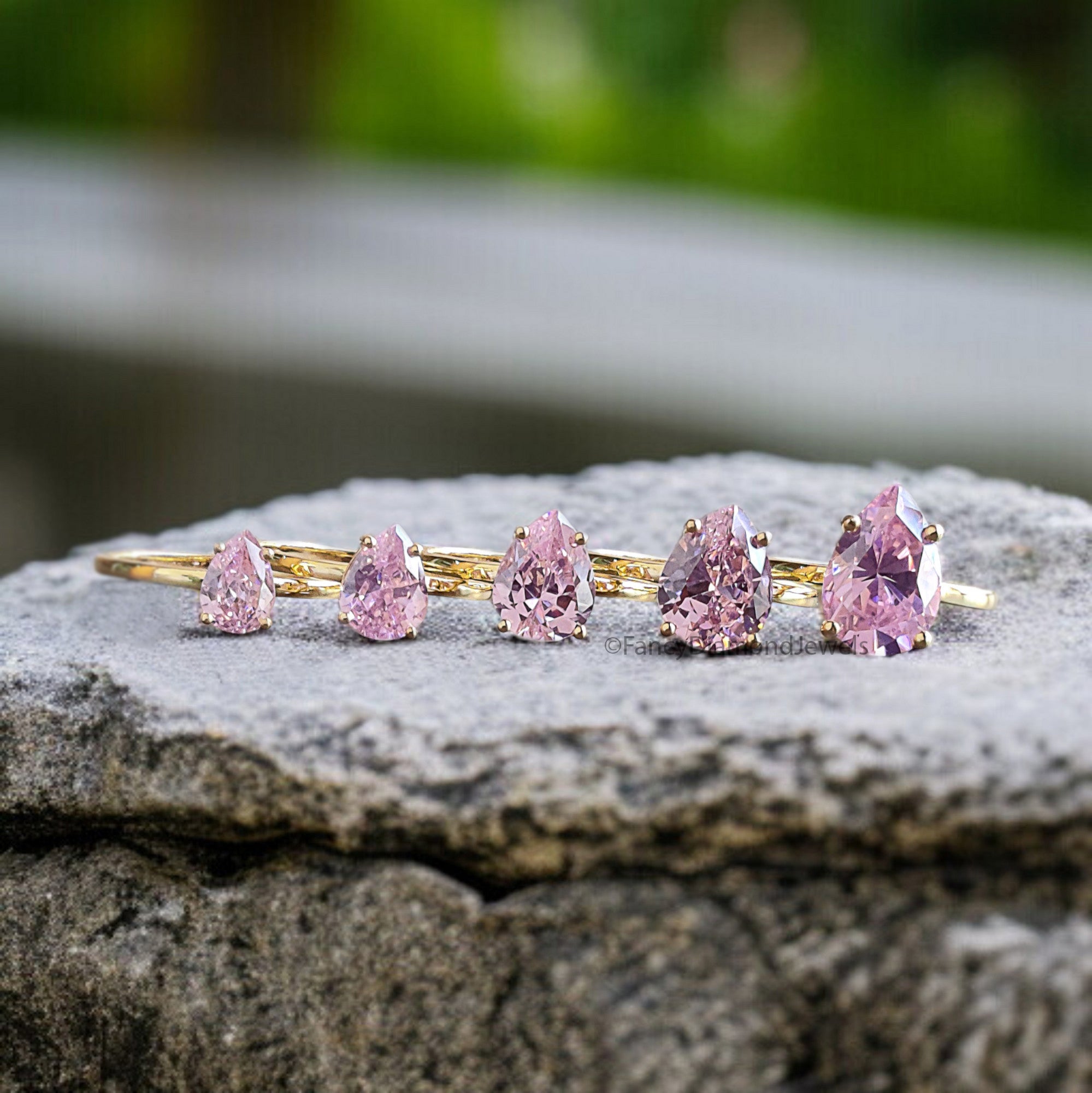 Pear Pink Tourmaline engagement ring 12mm 10mm 9mm 8mm 7mm stone ring Simulant Solitaire ring Diamond ring Silver ring Gift for her FD352