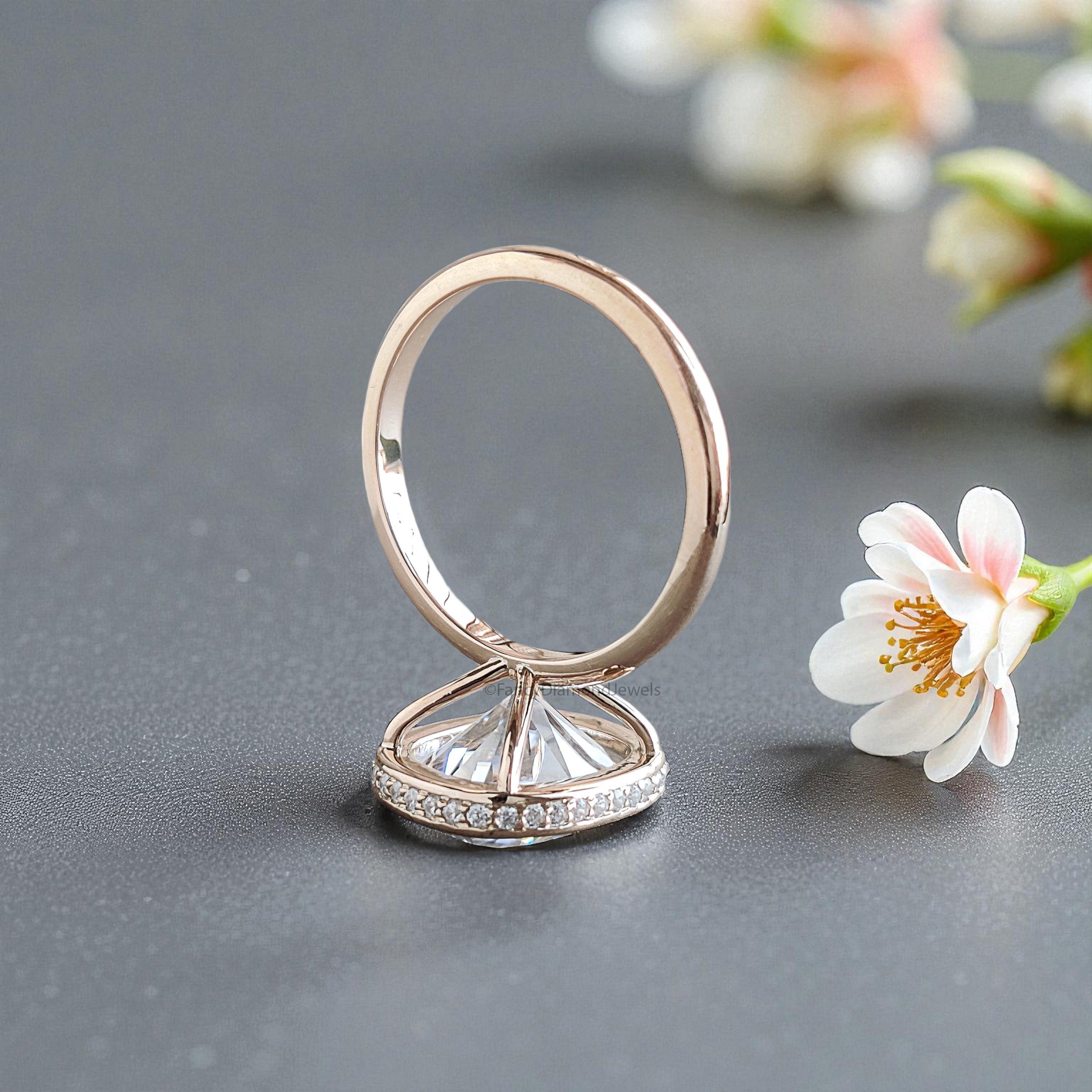 4.00 CT Cushion Shape Colorless Moissanite Ring Bezel Set With Hidden Halo Elongated Cushion Moissanite Ring Wedding Ring Gift For Her FD457