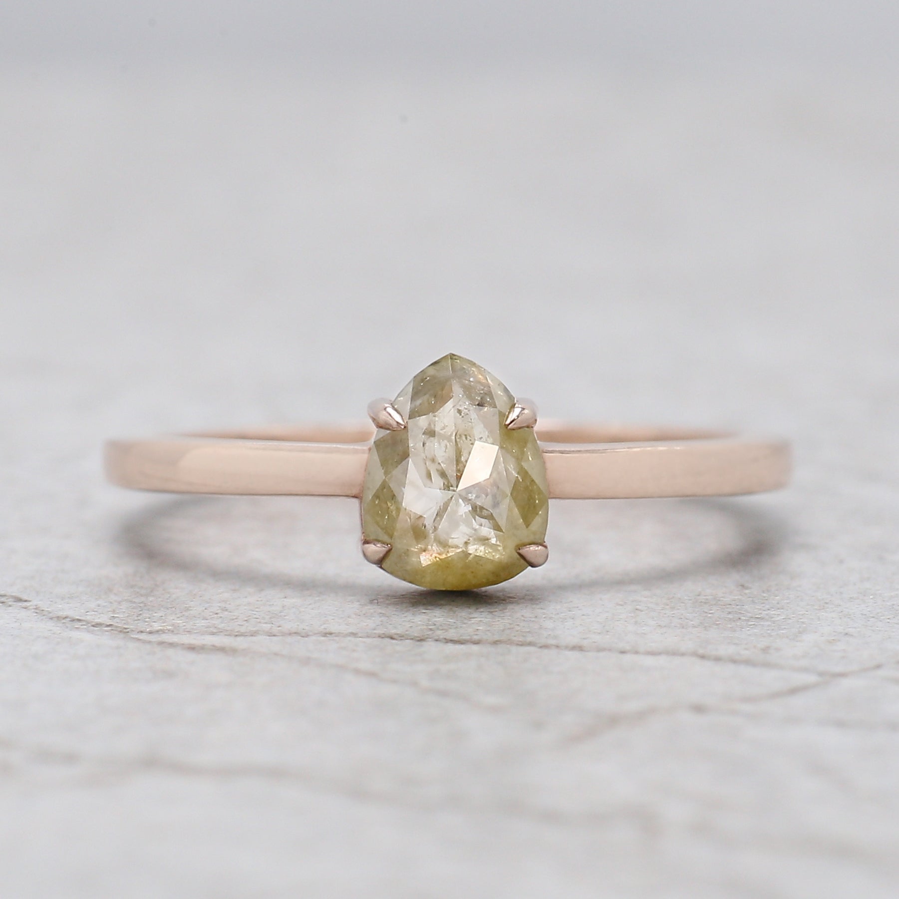 Pear Diamond Ring, Pear Engagement Ring, Yellow Color Pear Diamond Ring, Pear Shape Diamond Ring, Pear Cut Ring, Solitaire Ring, KD1126