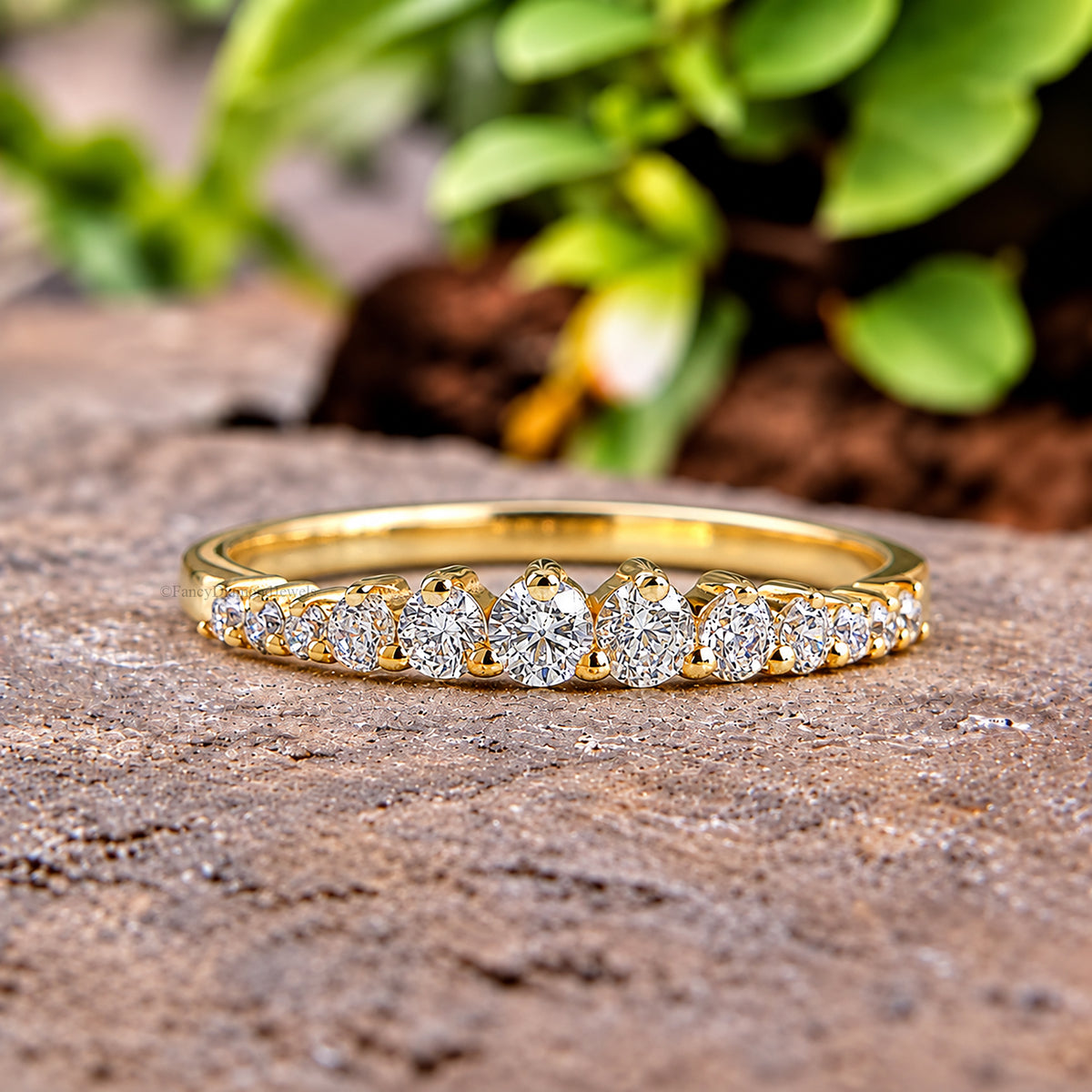 Dainty Solid Gold Moissanite Stacking Band, 10K Gold Stackable Promise Ring, Minimalist Statement Ring, Anniversary Gift for Her FD608