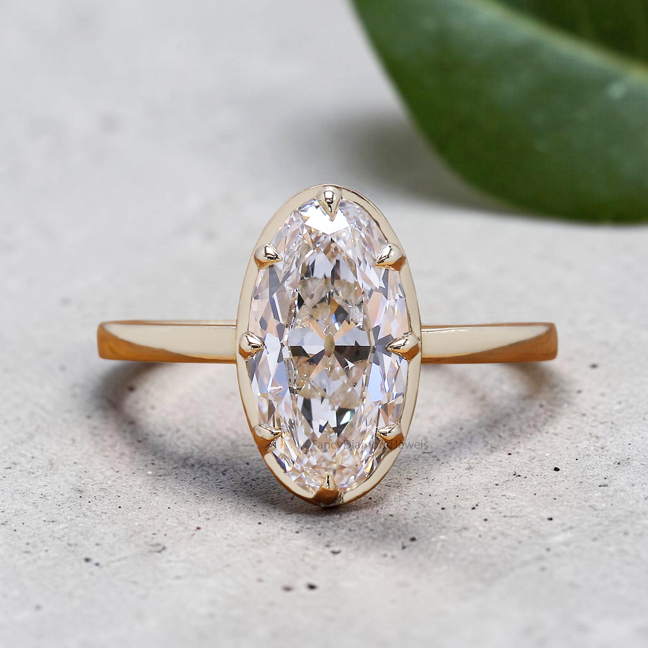 Old Mine Cut Oval Diamond Solitaire Engagement Ring, Claw Prong Bezel Set Wedding Ring, Vintage Cut Diamond Ring, Anniversary Gift FD560