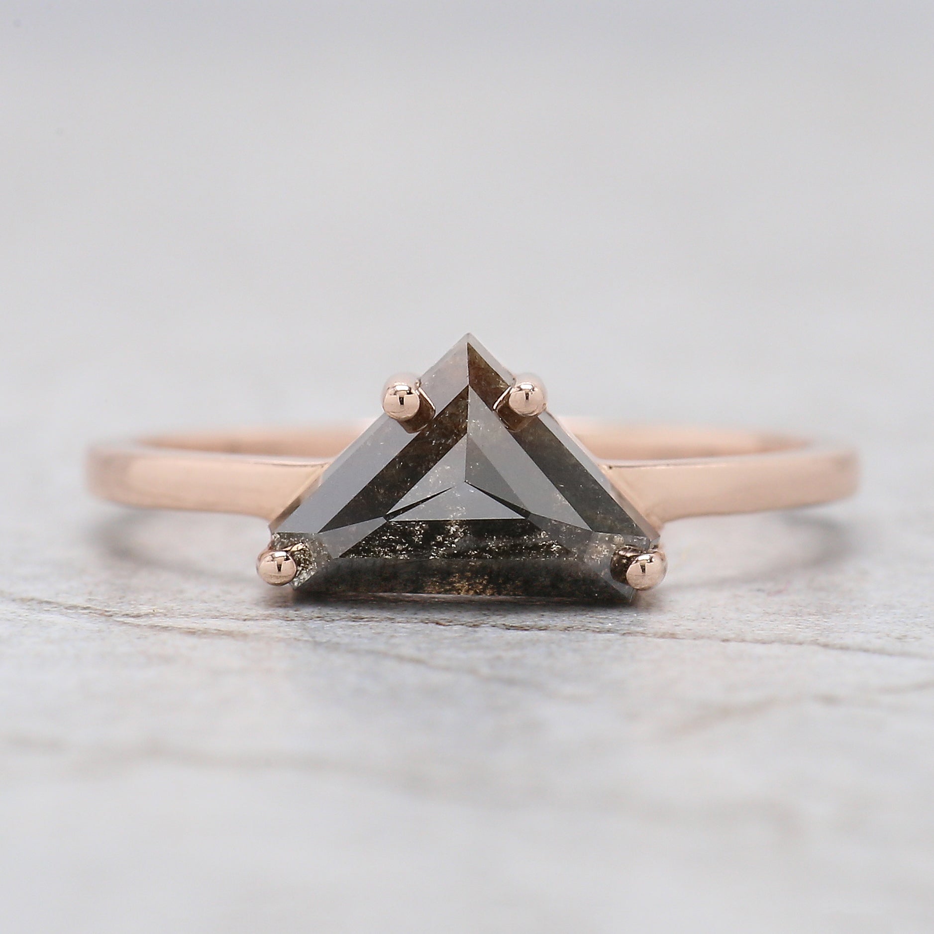 Shield Shape Brown Color Diamond Ring 1.18 Ct 6.25 MM Shield Diamond Ring 14K Solid Rose Gold Silver Engagement Ring Gift For Her QN9124