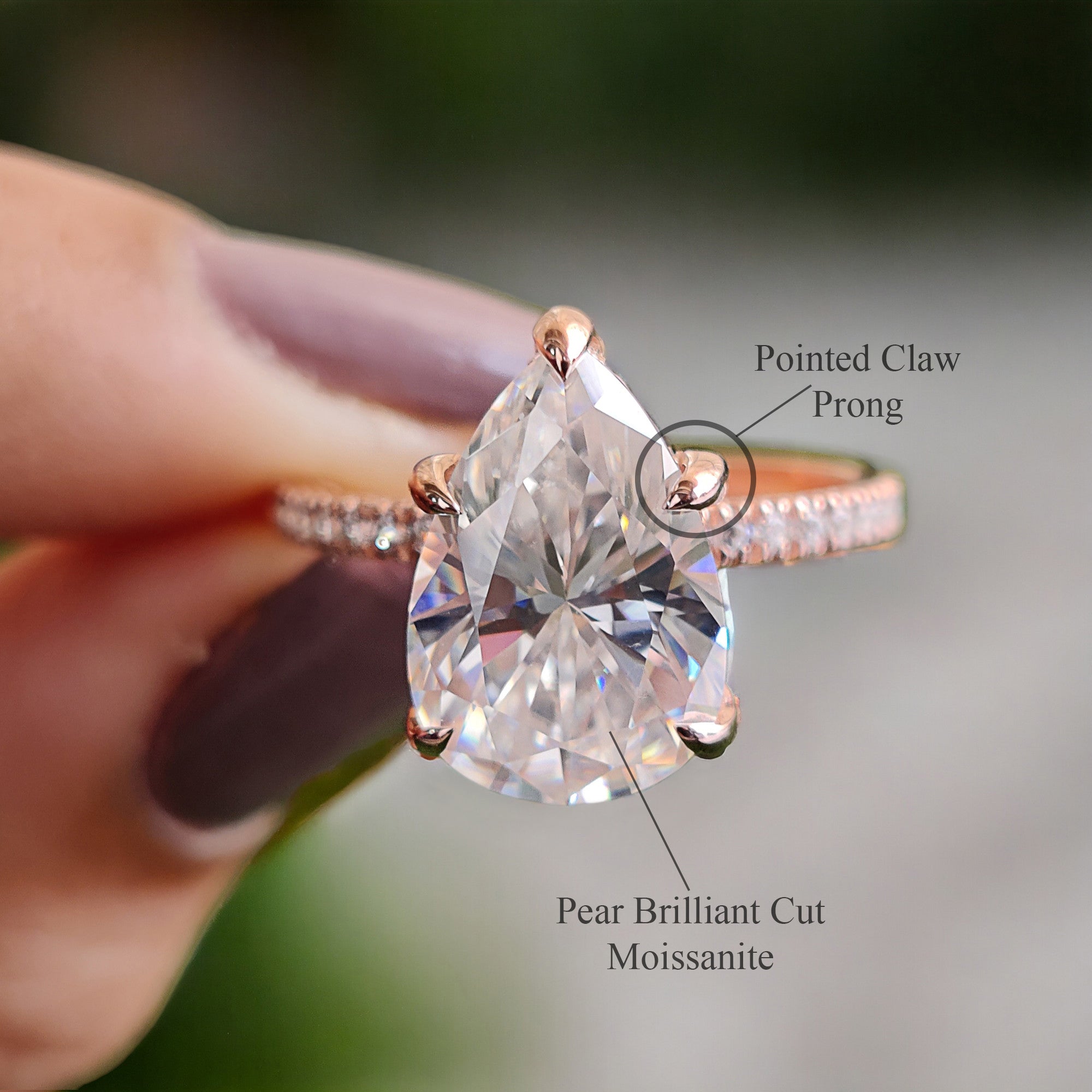 3.0 CT Pear Cut Moissanite Engagement Ring Anniversary Gift Hidden Halo 10K/14K/18K White Gold Pave Setting Ring Christmas Gift For Her FD17
