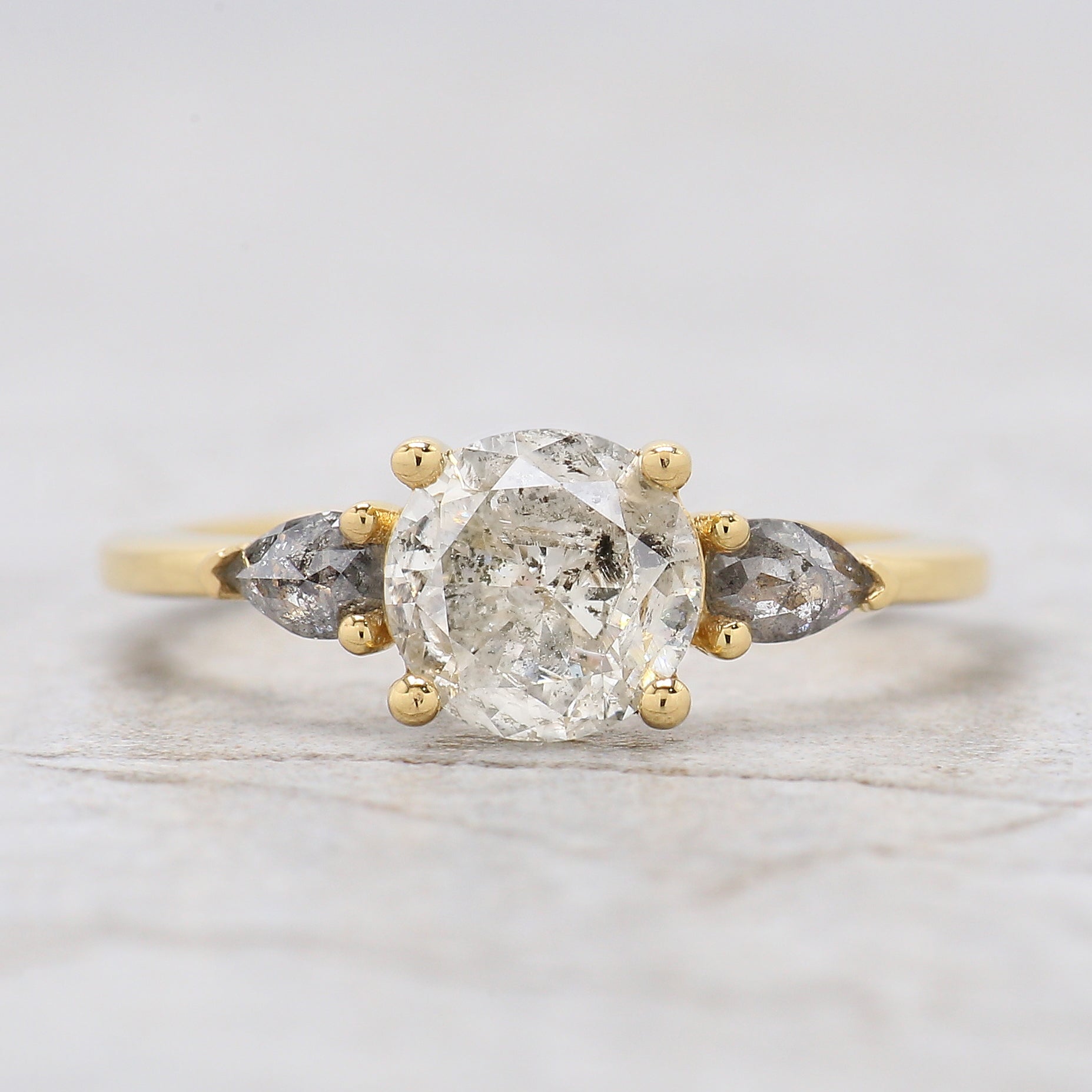 Round White-H Color Diamond Ring 1.00 Ct 6.40 MM Round Shape Diamond Wedding Ring Three Stone Ring Engagement Ring Gift For Her KDL2664