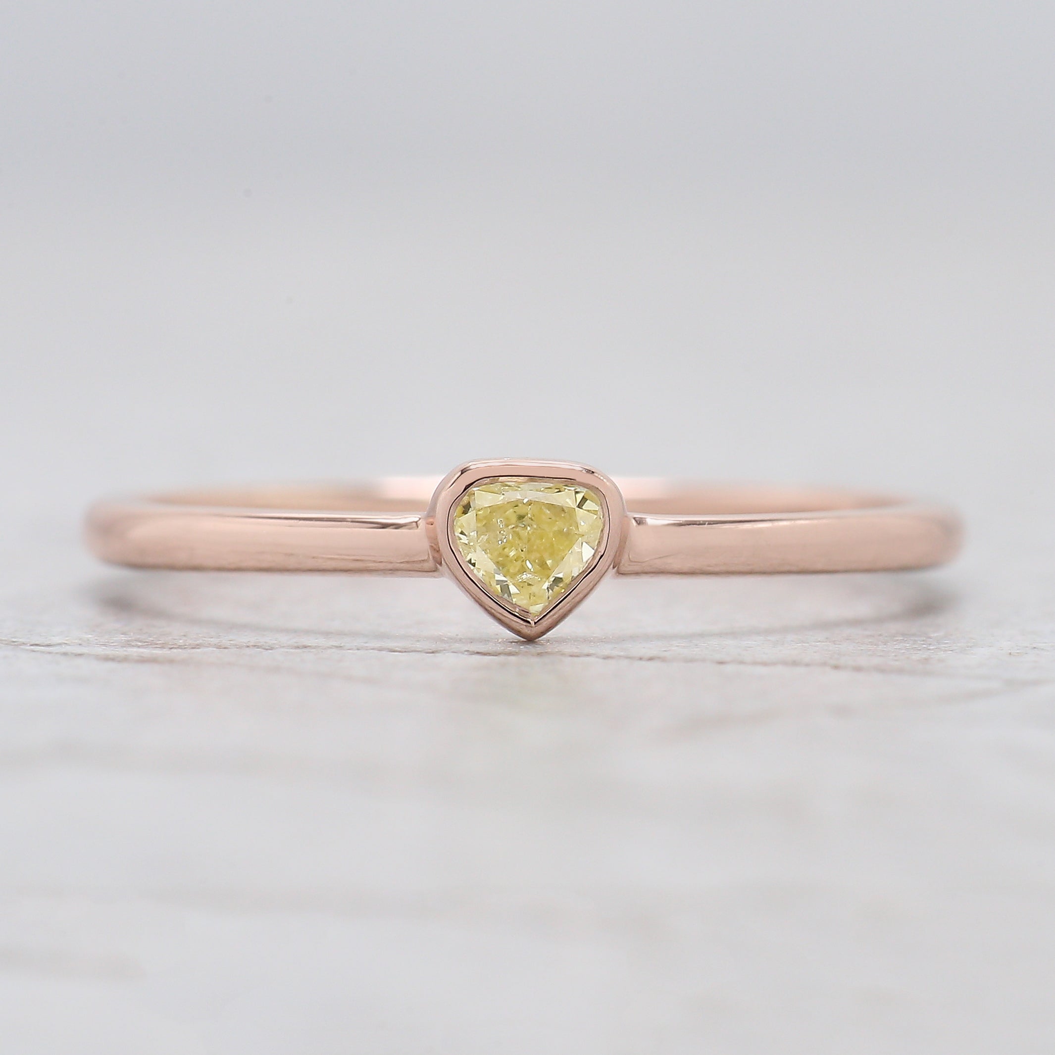 Heart Salt And Pepper Diamond Ring 0.14 Ct 3.40 MM Heart Shape Diamond Ring 14K Solid Rose Gold Silver Engagement Ring Gift For Her KDN7386