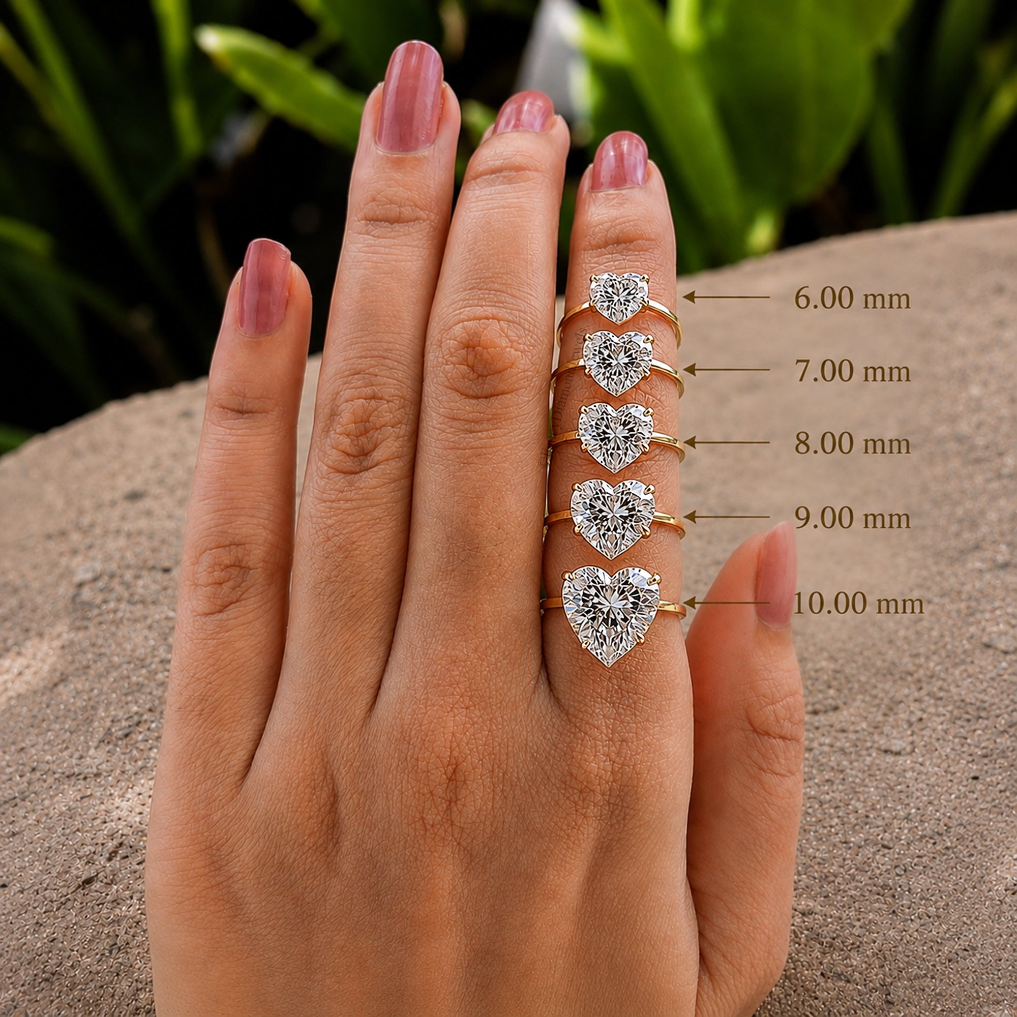 Heart Cut engagement ring 10mm 9mm 8mm 7mm 6mm stone ring Silver Promise ring Diamond ring Simulant ring Solitaire ring Gift for her FD200