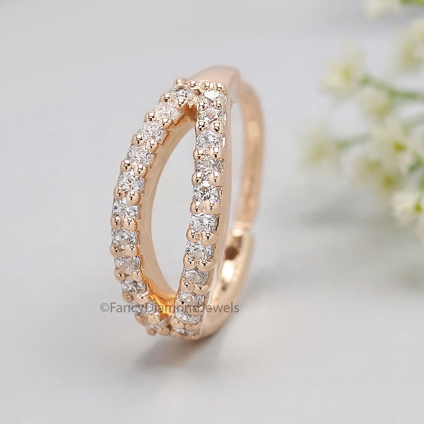 Moissanite Diamond Nose Ring Nose Studs Double Line Nose Ring Hoop Nose Stud Rose Gold Nose Ring Gold Nose Ring Diamond Nose Stud Hoop FD495