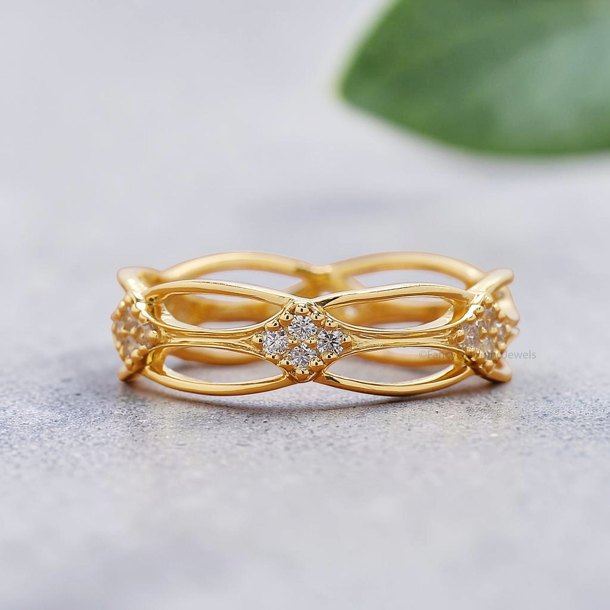Unique Infinity Irish Knot Ring Lab Grown Diamond Celtic Knot Ring 14K Vintage Lab Wedding Band For Bridal Matching Ring For Women FD571