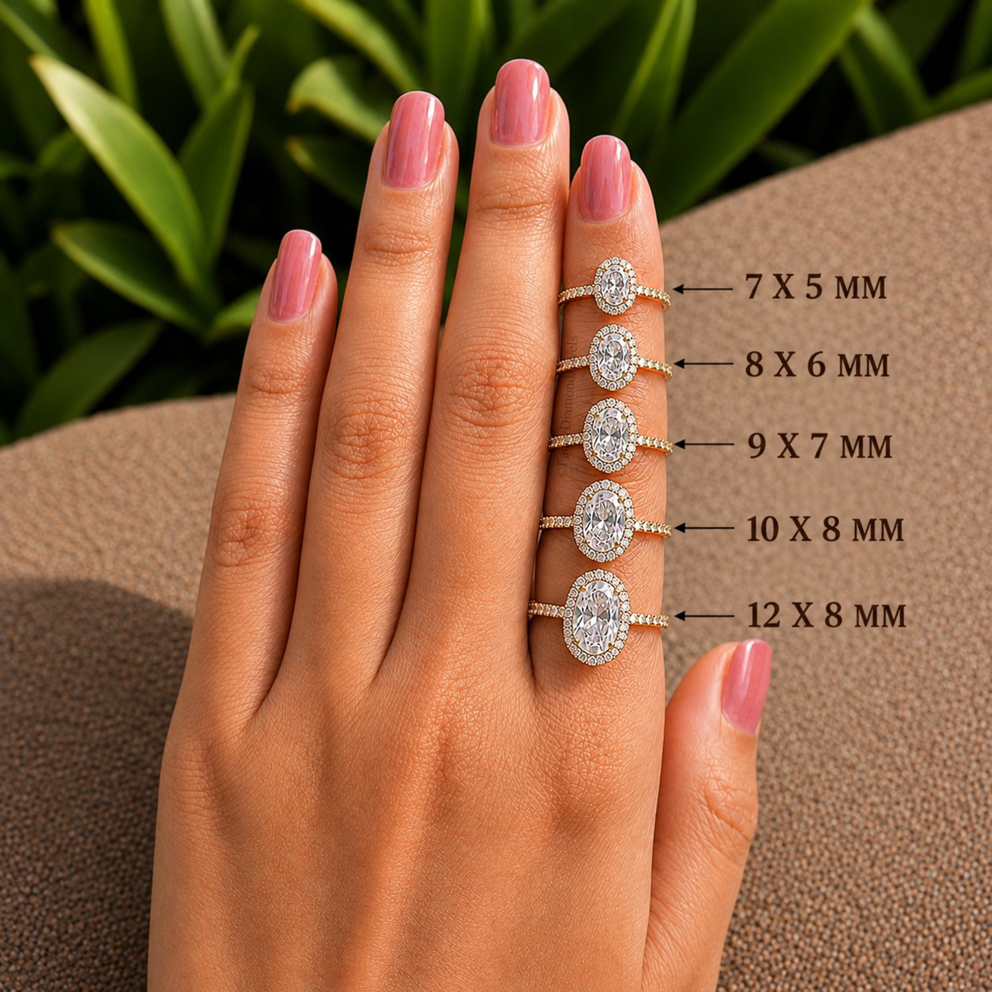 Oval Cut Diamond engagement ring 12mm 10mm 9mm 8mm 7mm stone ring Silver ring Promise ring Simulant ring Halo ring Gift for her FD317