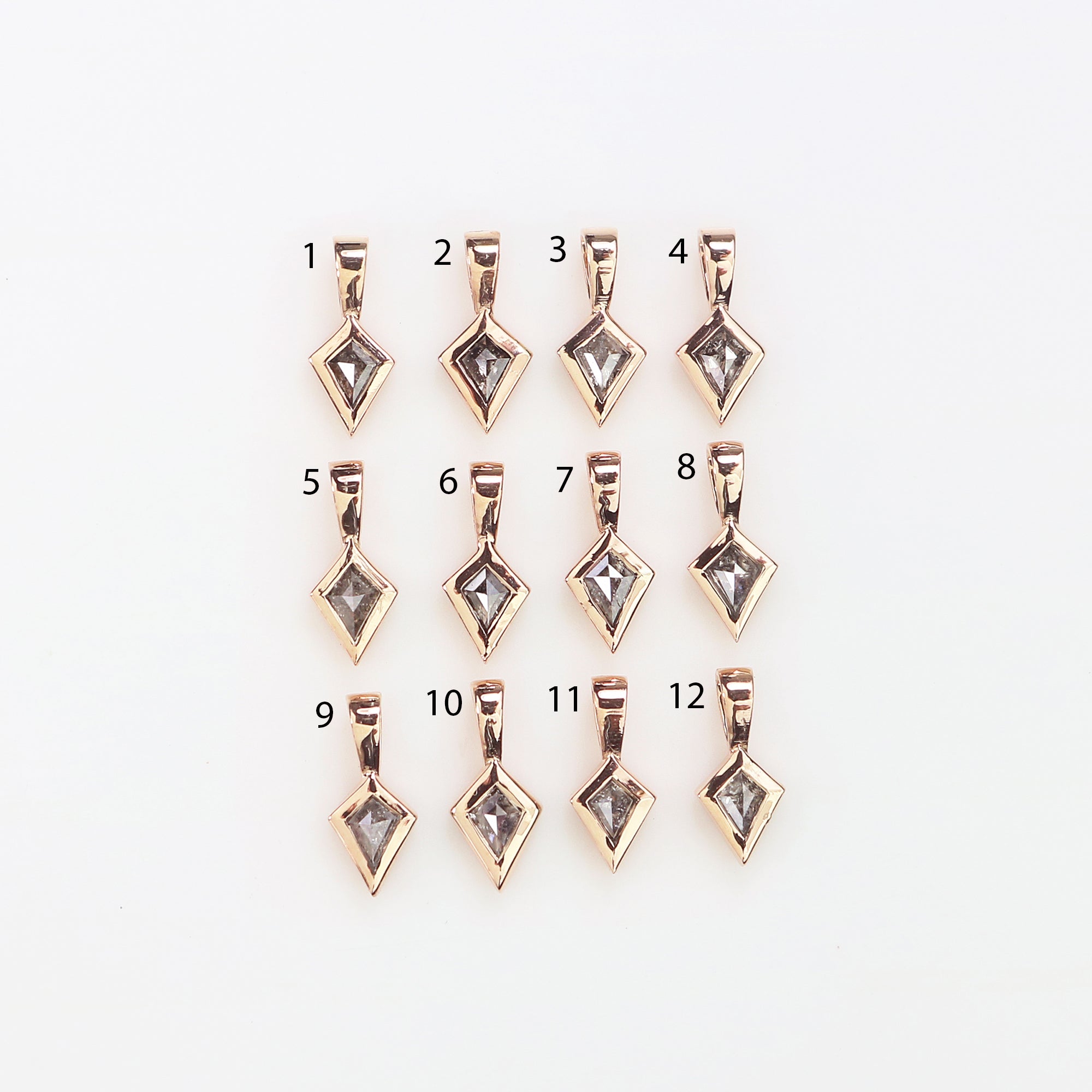Kite Salt And Pepper Diamond Pendant, Unique Diamond Pendant, Salt And Pepper Diamond Pendant, No Chain Including Only Pendant KD1088