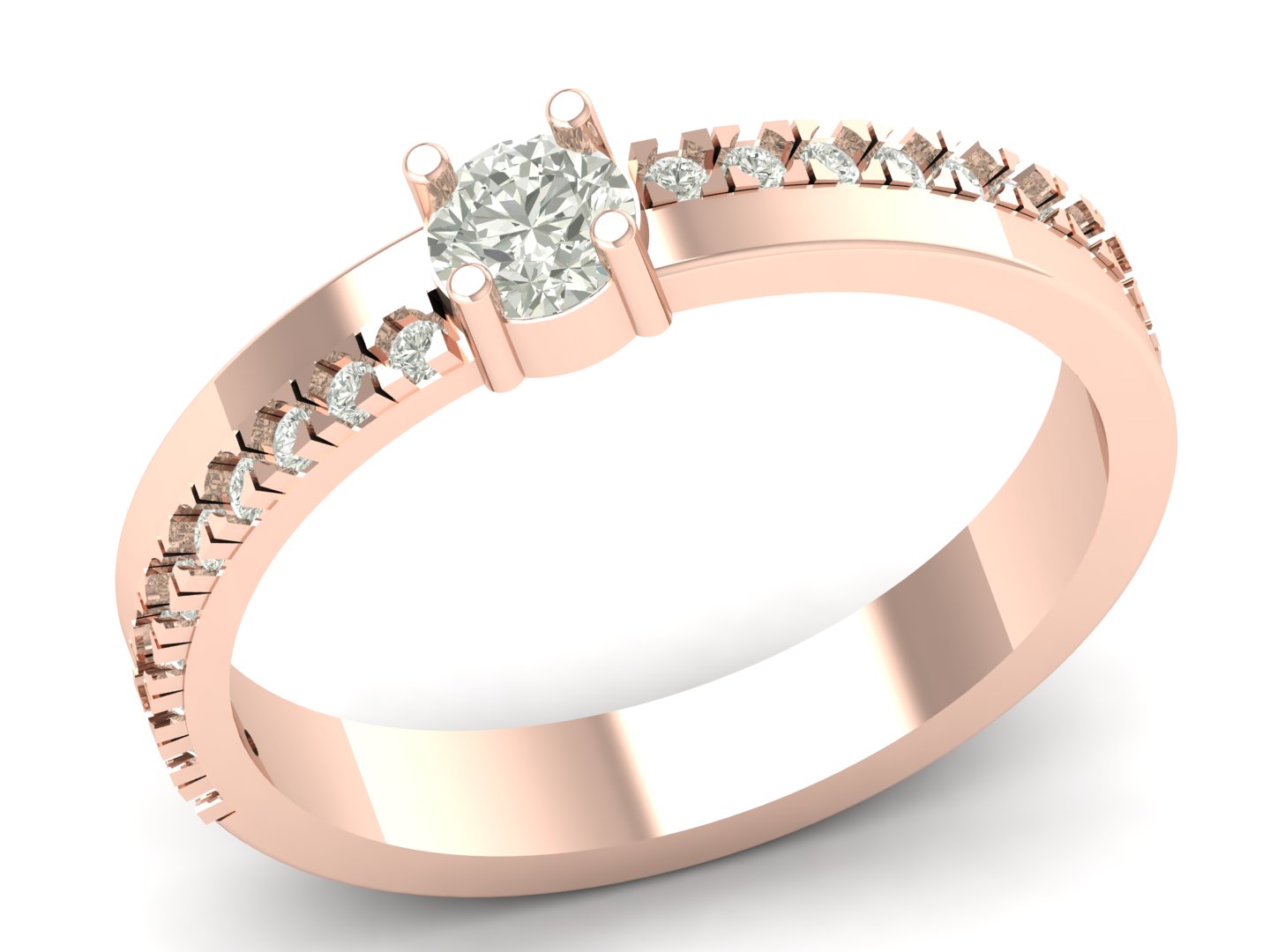 0.40 TW Round Cut Lab Grown Diamond Ring Round Prong Setting Engagement Ring Bridal Wedding Ring PR624