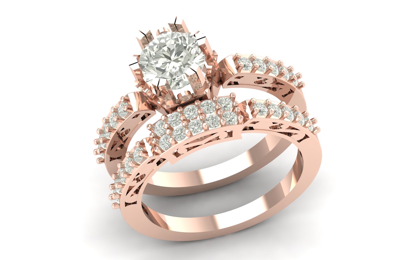 1.84 TW Square Prong Setting Round Cut Lab Grown Diamond Ring Solitaire Ring Stylish Band Wedding Ring Engagement Ring PR604