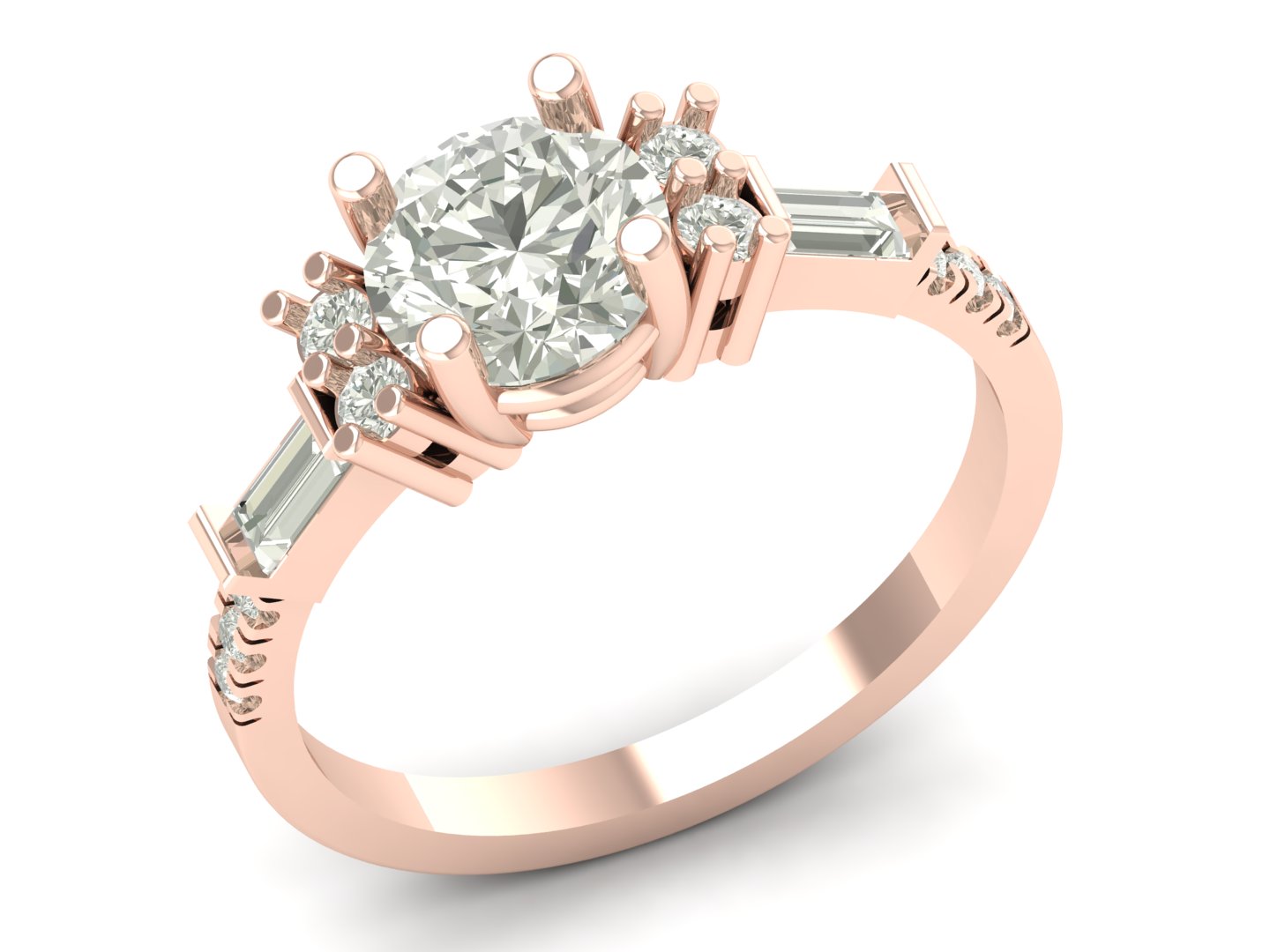 1.68 TW Unique Ring With Round Cut Lab Grown Diamond Ring Prong Set Ring Bridal Wedding ring Engagement ring PR645