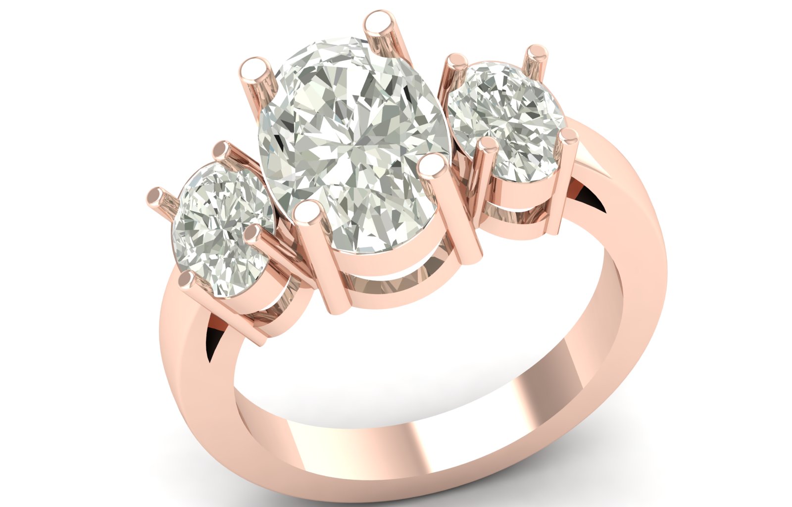 3 Stone Ring 4.29 TW Prong Setting Oval Cut Lab Grown Diamond Ring Ladies Cluster Unique Engagement Ring Wedding Ring PR647