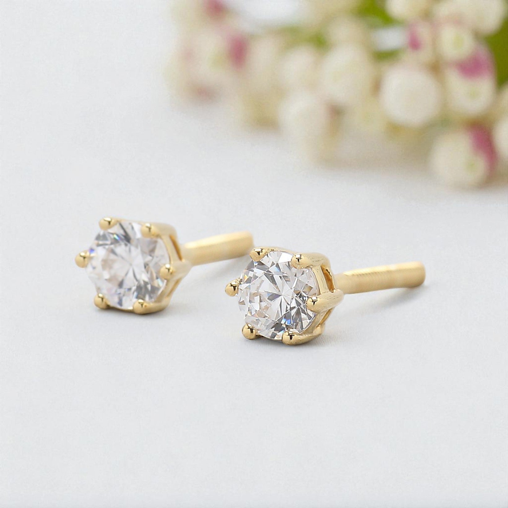 0.70 Ct Round White Diamond Earring Round Brilliant Shape Earring Prong Earring Engagement Earring Earlobe Earrings Gift For Her KD981