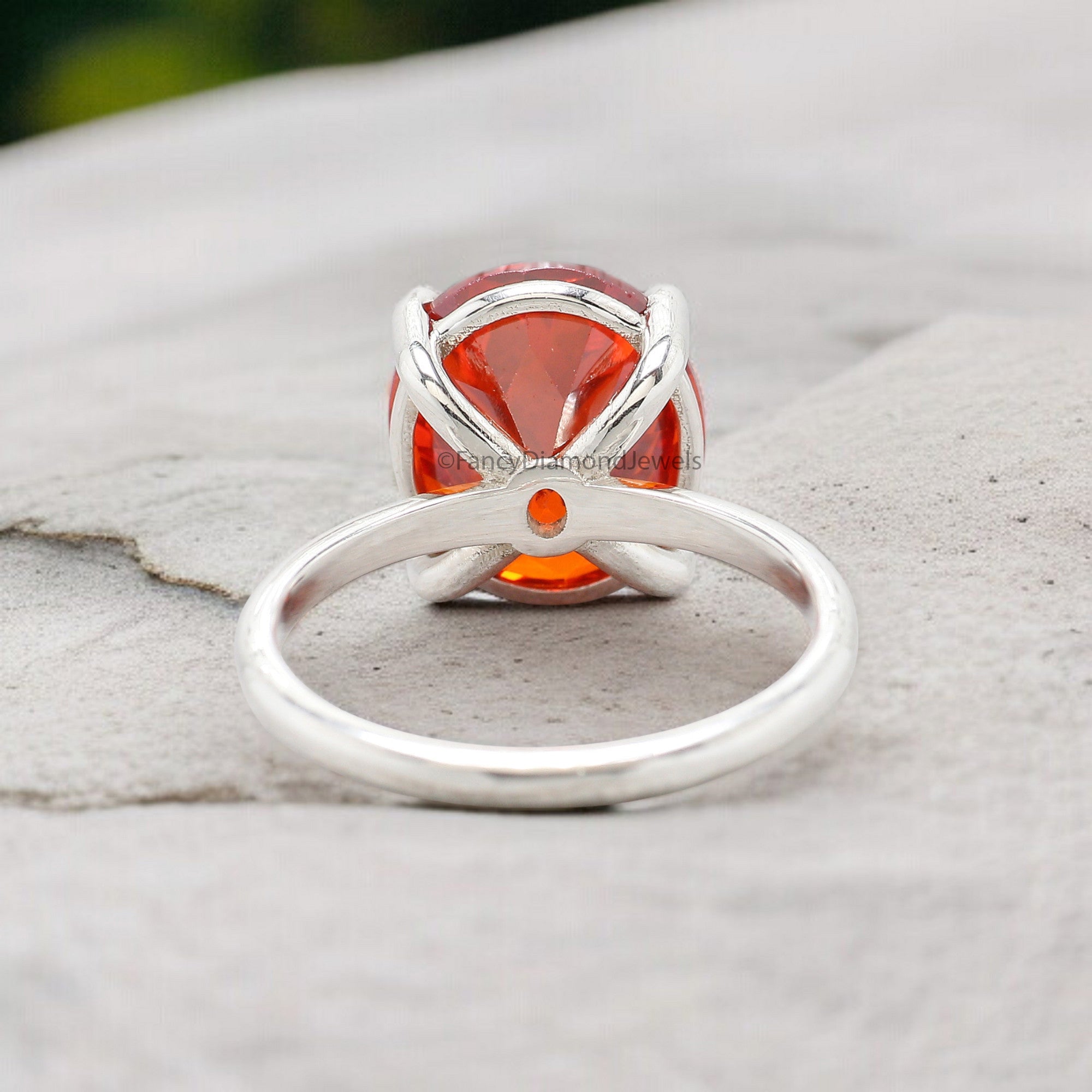 Oval Orange Citrine stone engagement ring 12mm 10mm 9mm 8mm 7mm  ring silver simulant Ring Solitaire ring Diamond ring Gift for her FD337