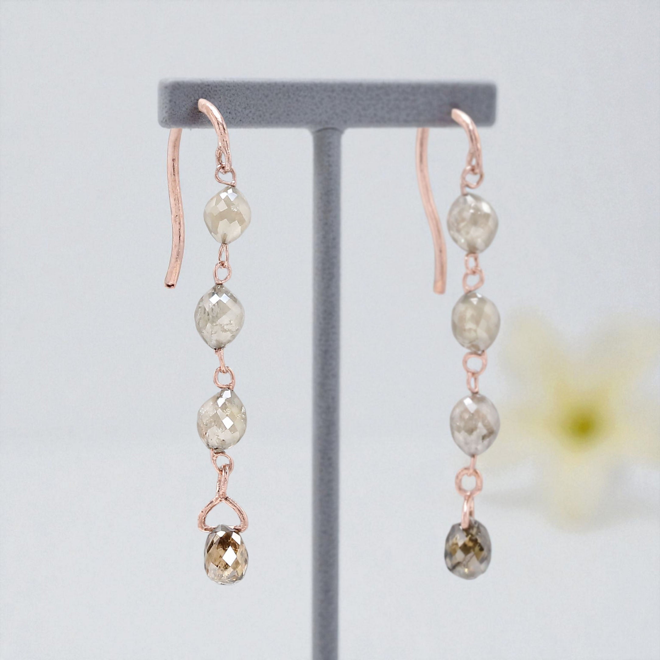 Bead Drop Earrings | Diamond Dangles Earring | Diamond Drop Earrings | Western Boho Beaded Earrings | Brown Drop Earrings | KDN869-KDN1786