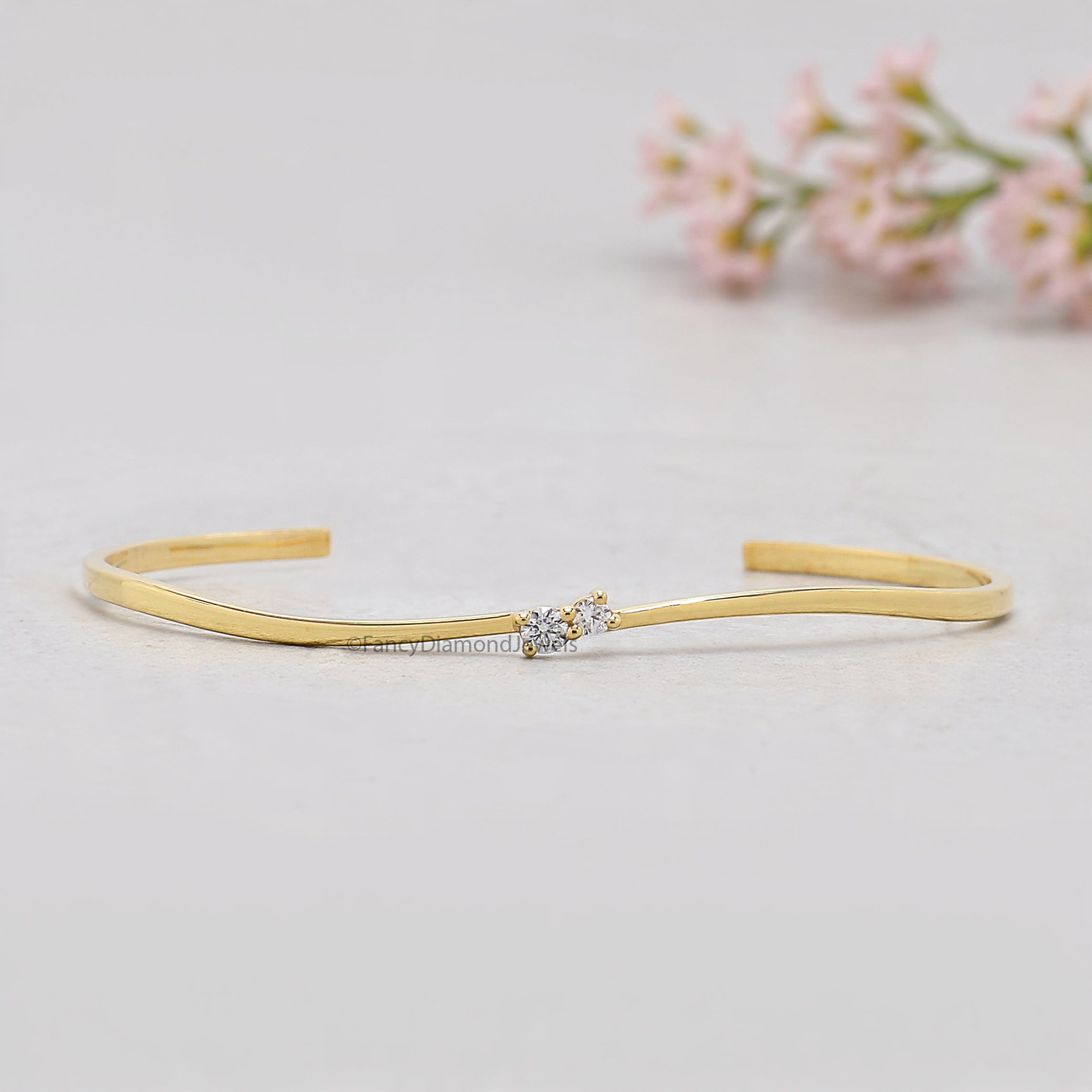 Round Moissanite Diamond Bracelet White Color  Round Diamond Bracelet Gold Bracelet Round Brilliant Cut Diamond Bracelet Gift For Her KD944