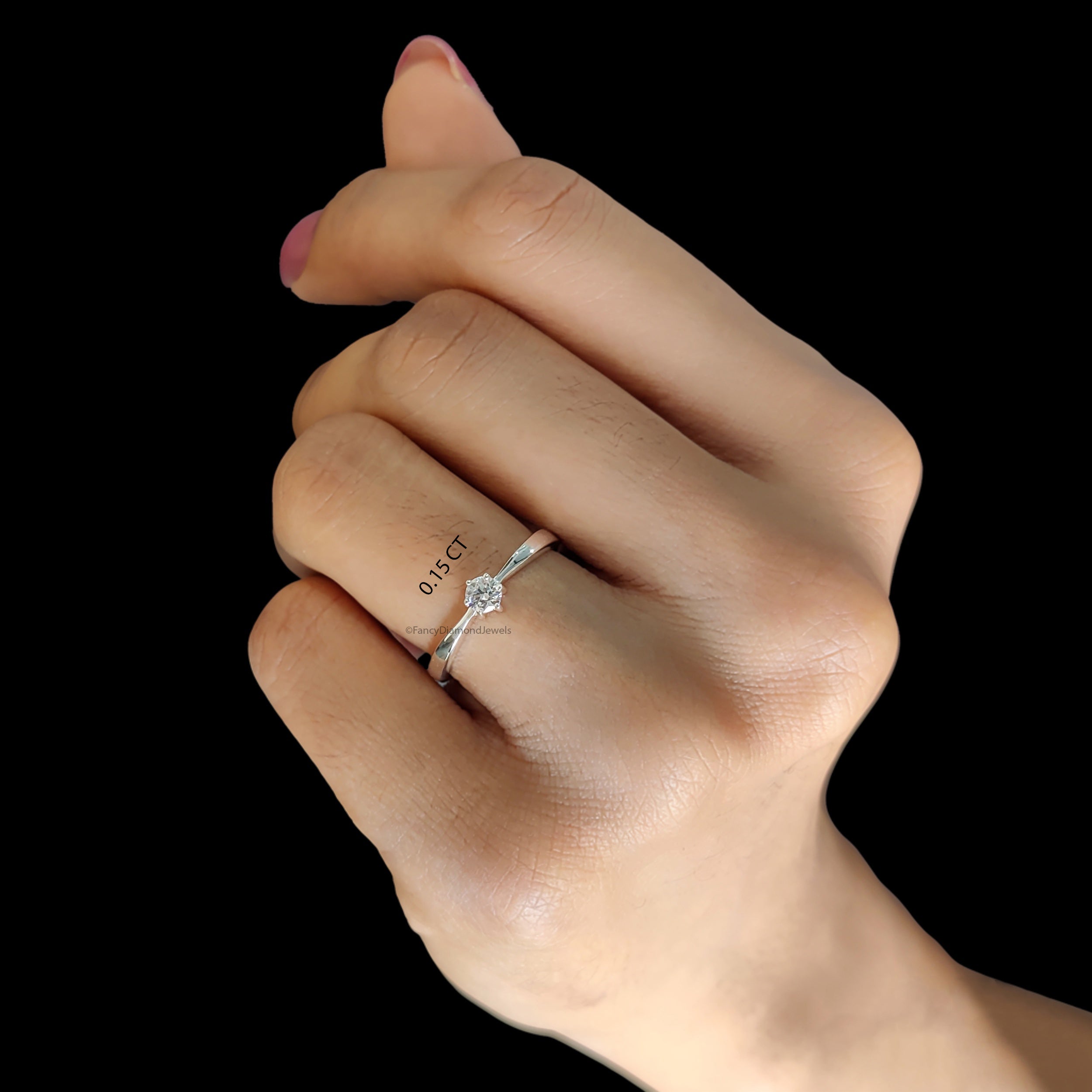 Minimalist Engagement Ring, Round Lab Grown Diamond Ring, 14K Solid Gold Solitaire Ring, Unique Wedding Ring, Anniversary Gift For Her FD565