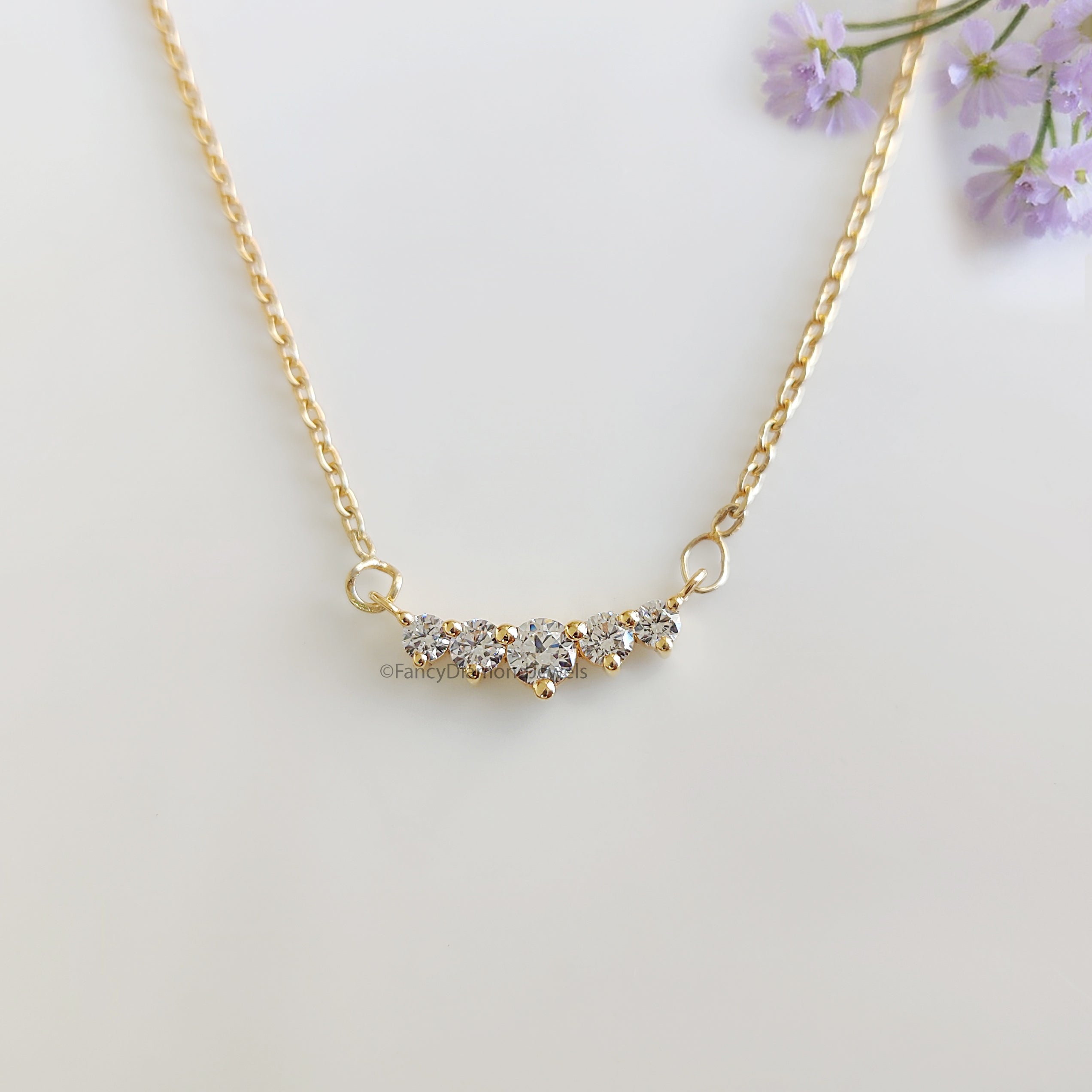 Round Brilliant Cut Moissanite Diamond Pendant Unique Diamond Pendant Round Brilliant Cut Diamond Pendant Dangling Diamond Pendant KD1003