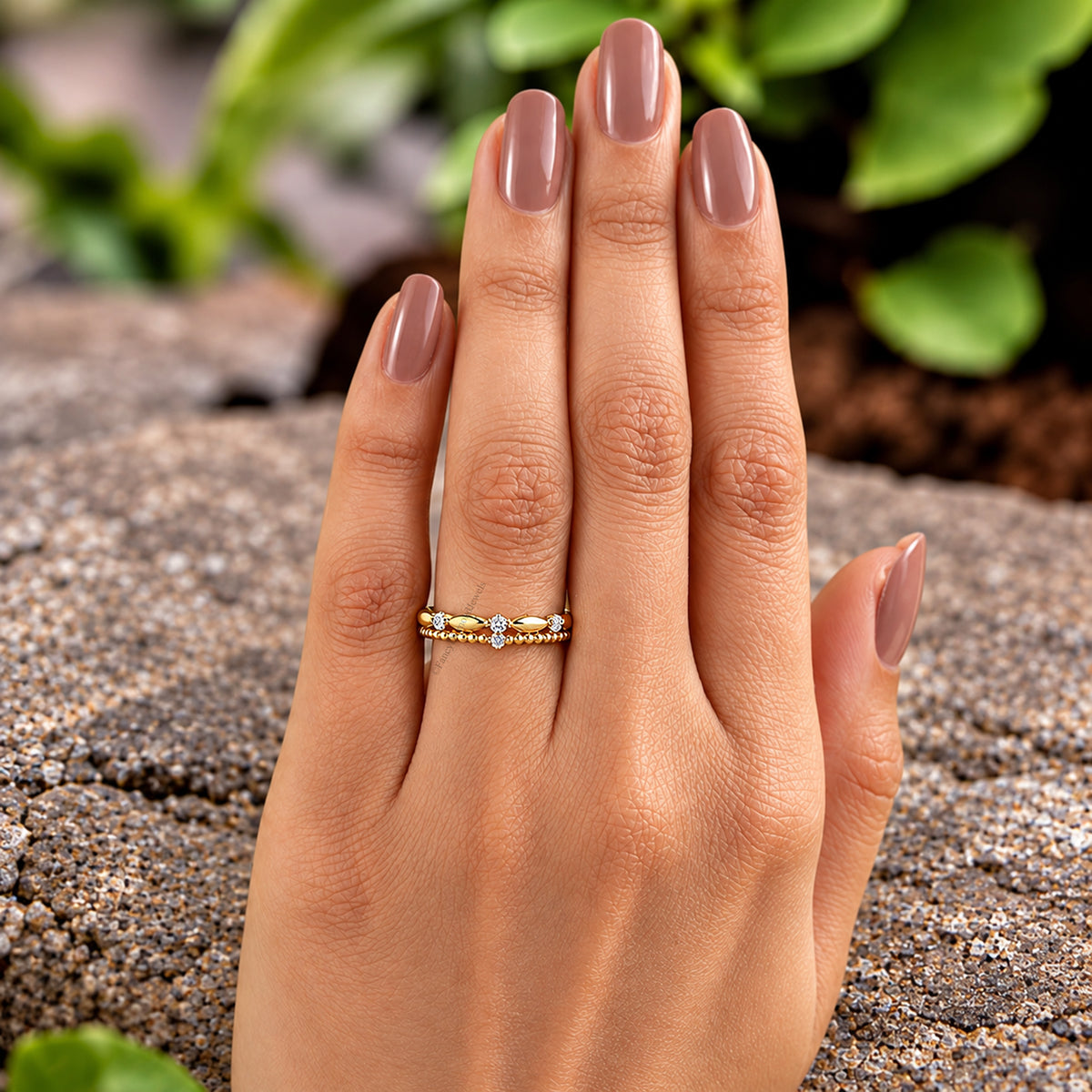 Natural White Double Diamond Wedding Band Silver Engagement Band Milgrain Ring Minimalist Stacking Diamond Promise Band Gift For Her FD518