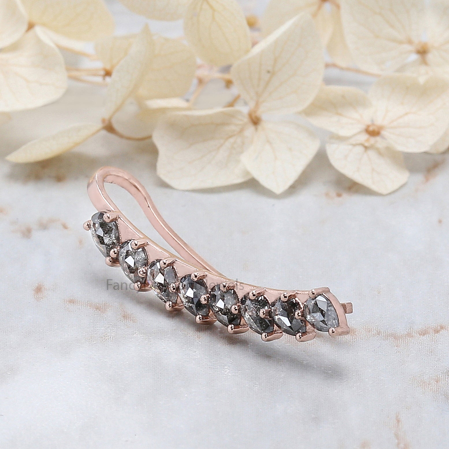 Ear Cuff Earrings, Ear Wraps, Earring Cuffs, Pear Diamond Ear Cuff, No Piercing Ear Cuff, 14K Gold Diamond Ear Cuff, Gold Ear Wrap KDK2404