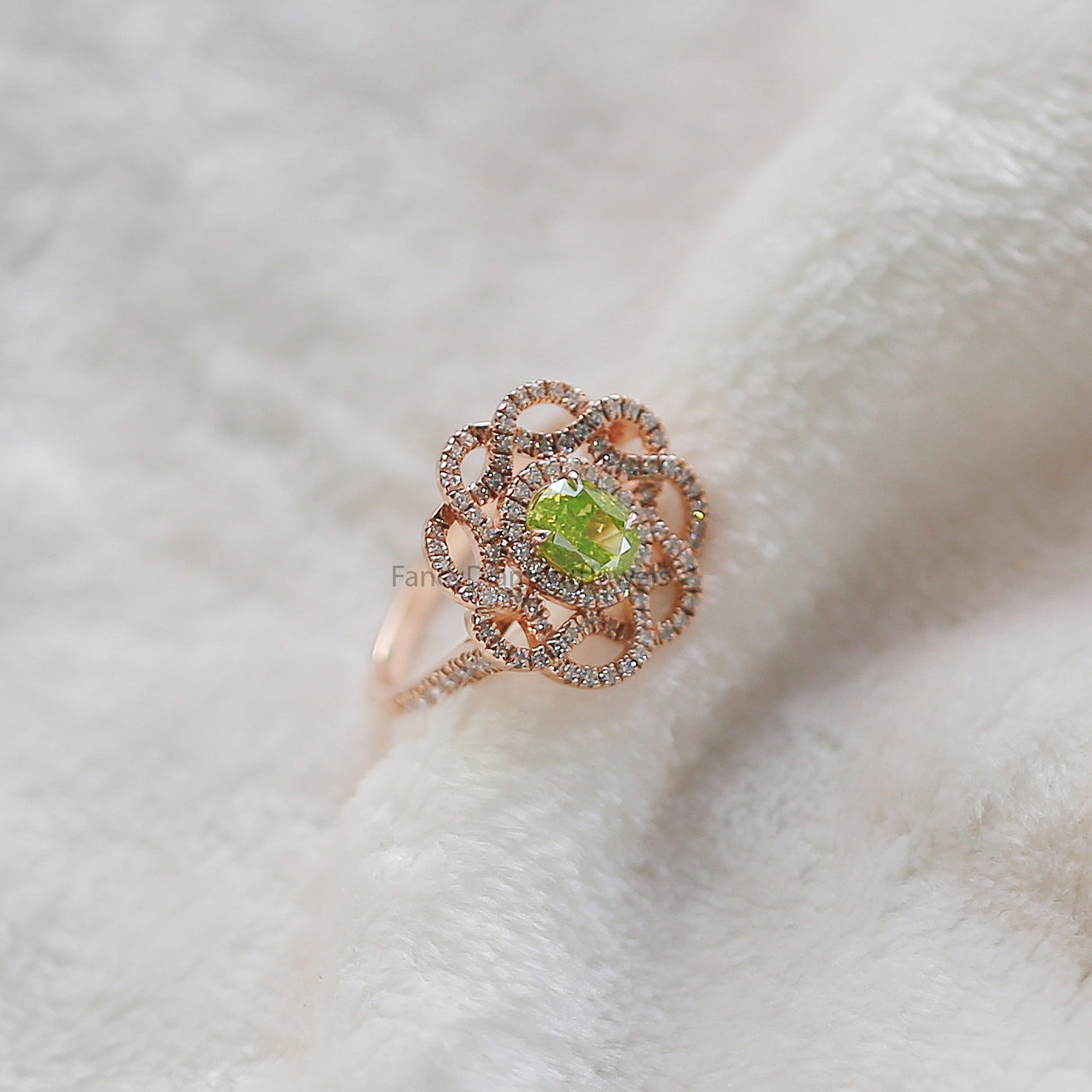 GIA Certified Oval Green Color Diamond Ring, Green Color Oval Diamond Engagement Ring, Oval Cut Diamond Ring, Oval Shape Halo Ring, KDL4056