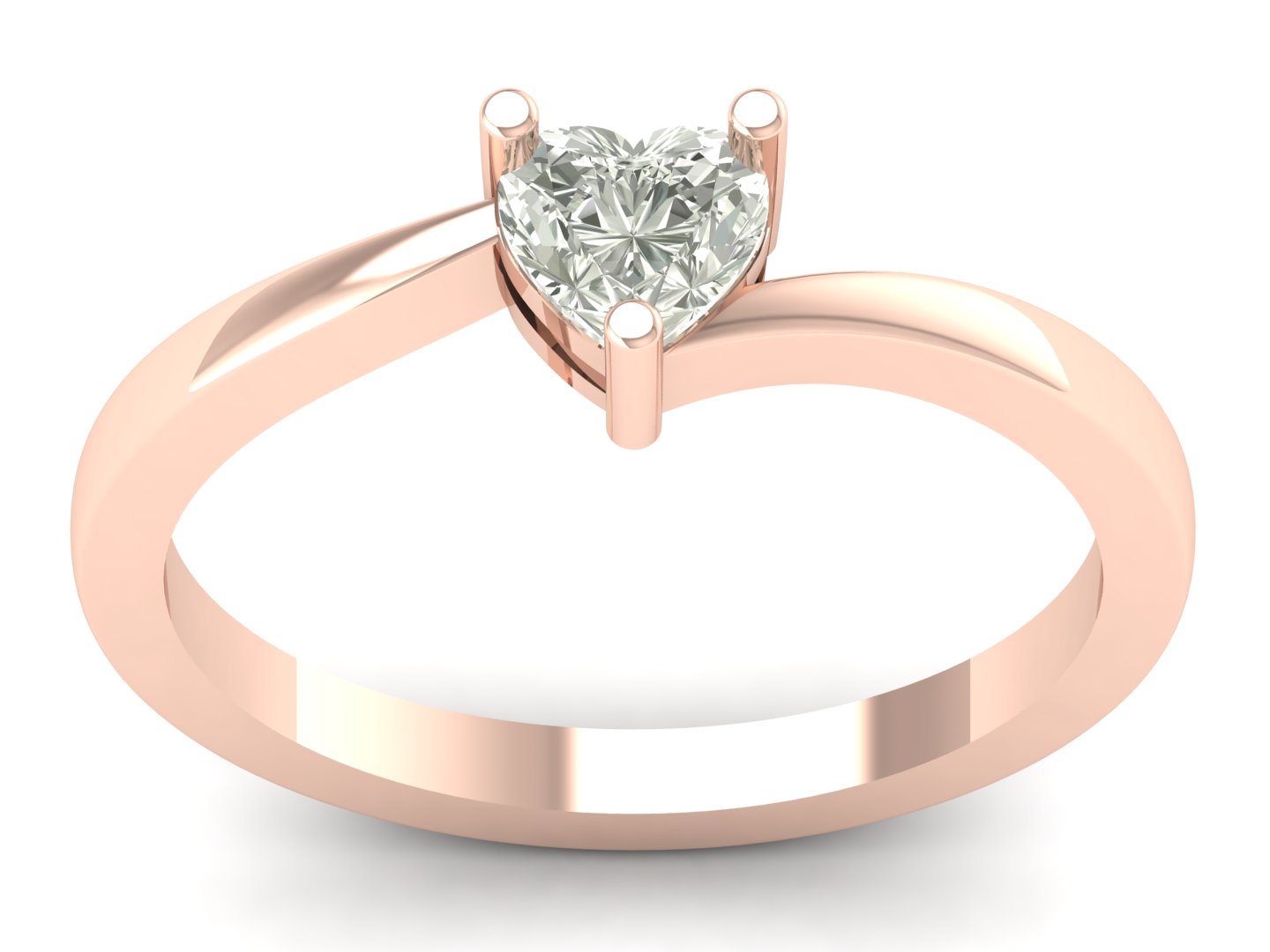 0.44 TW Heart Shape Diamond Ring Heart Cut Lab Grown Diamond Engagement Ring valentine Ring Wedding Ring Bypass Band Bridal Ring PR623