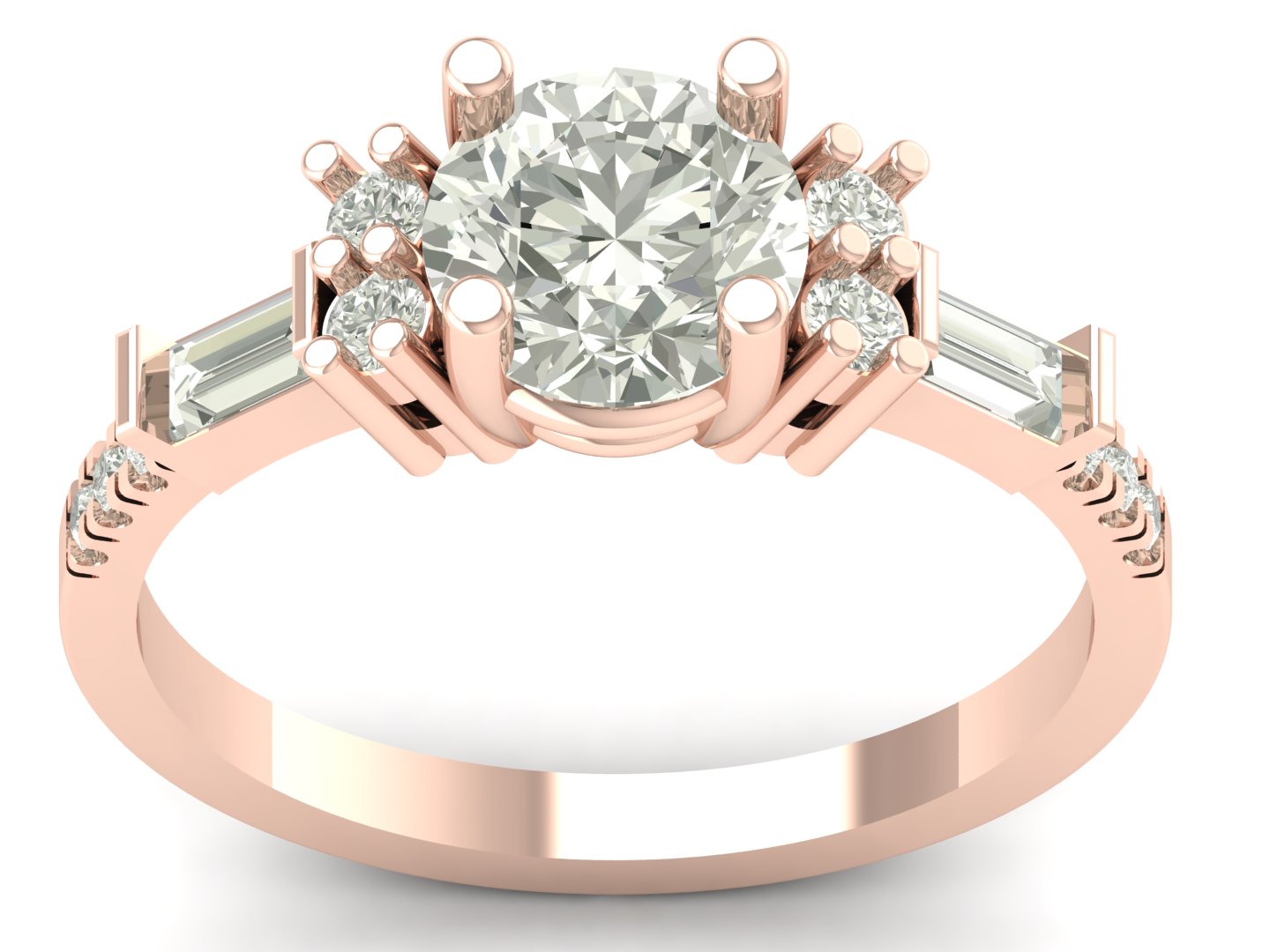 1.68 TW Unique Ring With Round Cut Lab Grown Diamond Ring Prong Set Ring Bridal Wedding ring Engagement ring PR645