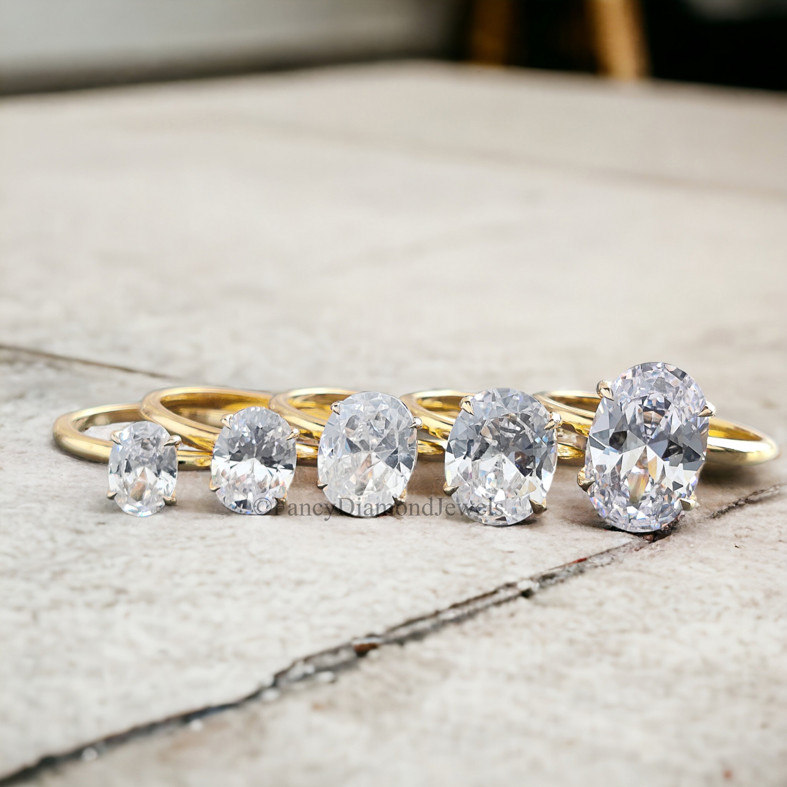 Oval Diamond engagement ring 12mm 10mm 9mm 8mm stone ring Silver Promise ring Diamond ring Simulant ring Solitaire ring Gift for her FD162