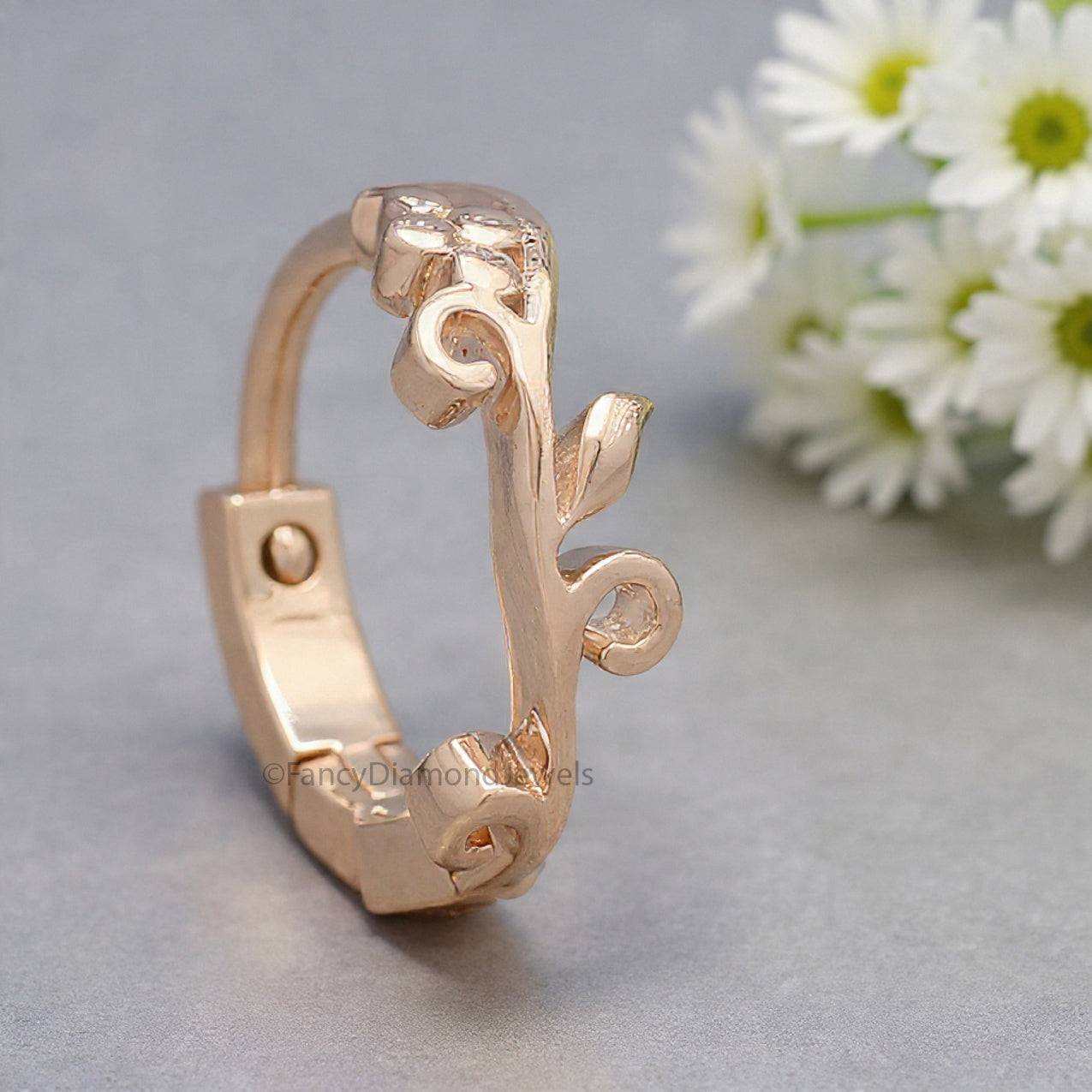 Dainty Nose Hoop Unique Jewelry Silver Nose Ring Silver Leaf Nose Ring Nose Piercing Boho Nose Hoop Nature Jewelry Pierced Nose FD488