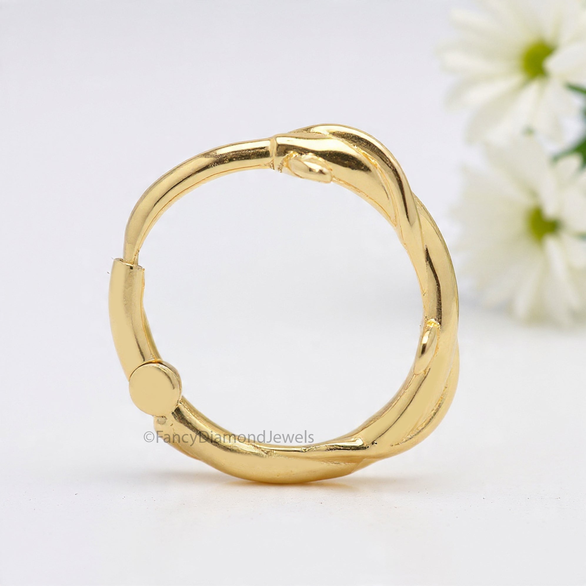 Twist Leaf Nose Hoop Solid Gold Rope Nose Hoop Unique Nose Piercing Nose Ring Clicker Braided Nose Ring Hoop Nose Ring Gold FD490