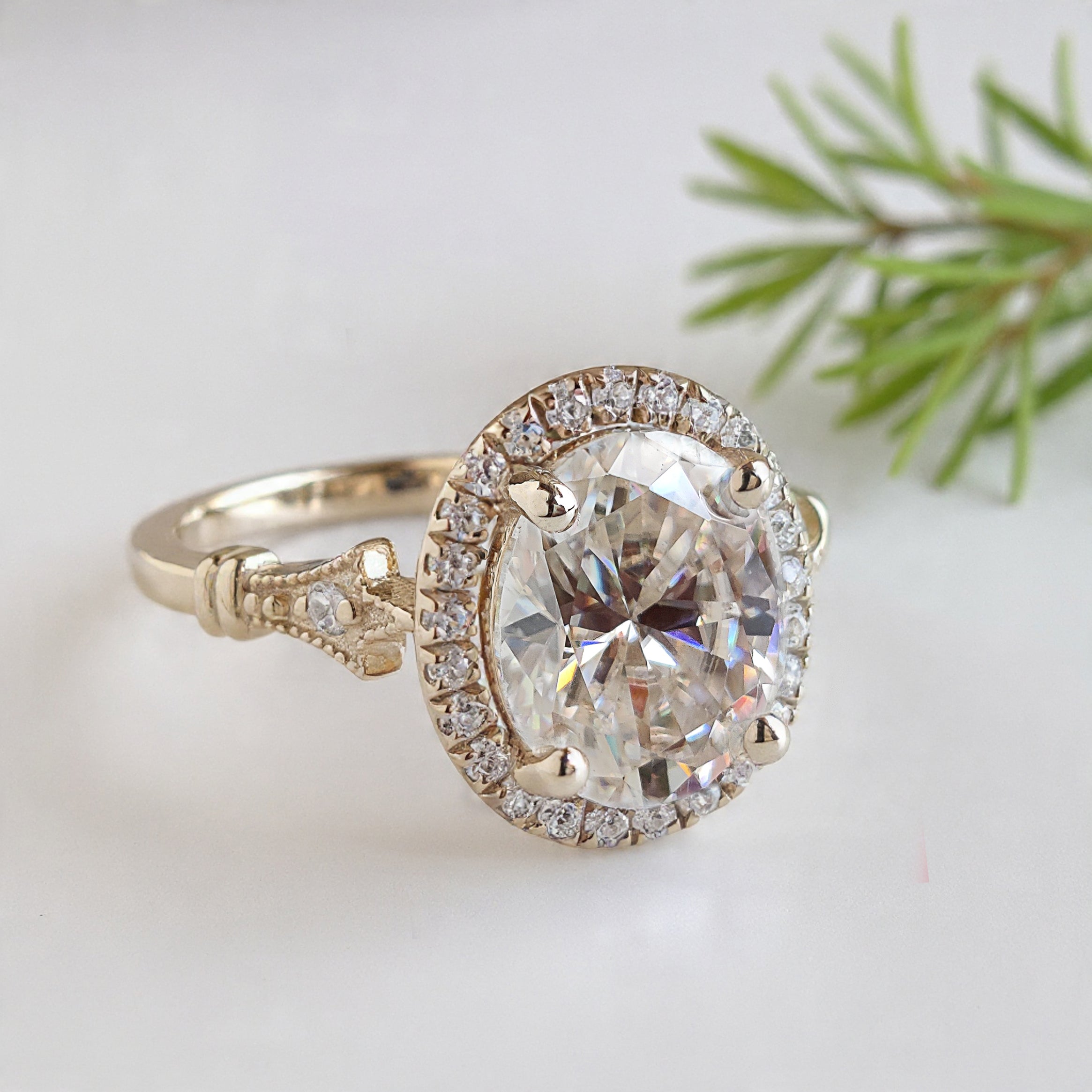 2.40 CT Oval Cut Lab Grown Diamond Engagement Ring Oval With Halo Setting Ring Colorless Oval Wedding Ring Gift for Her Promise Ring FD466