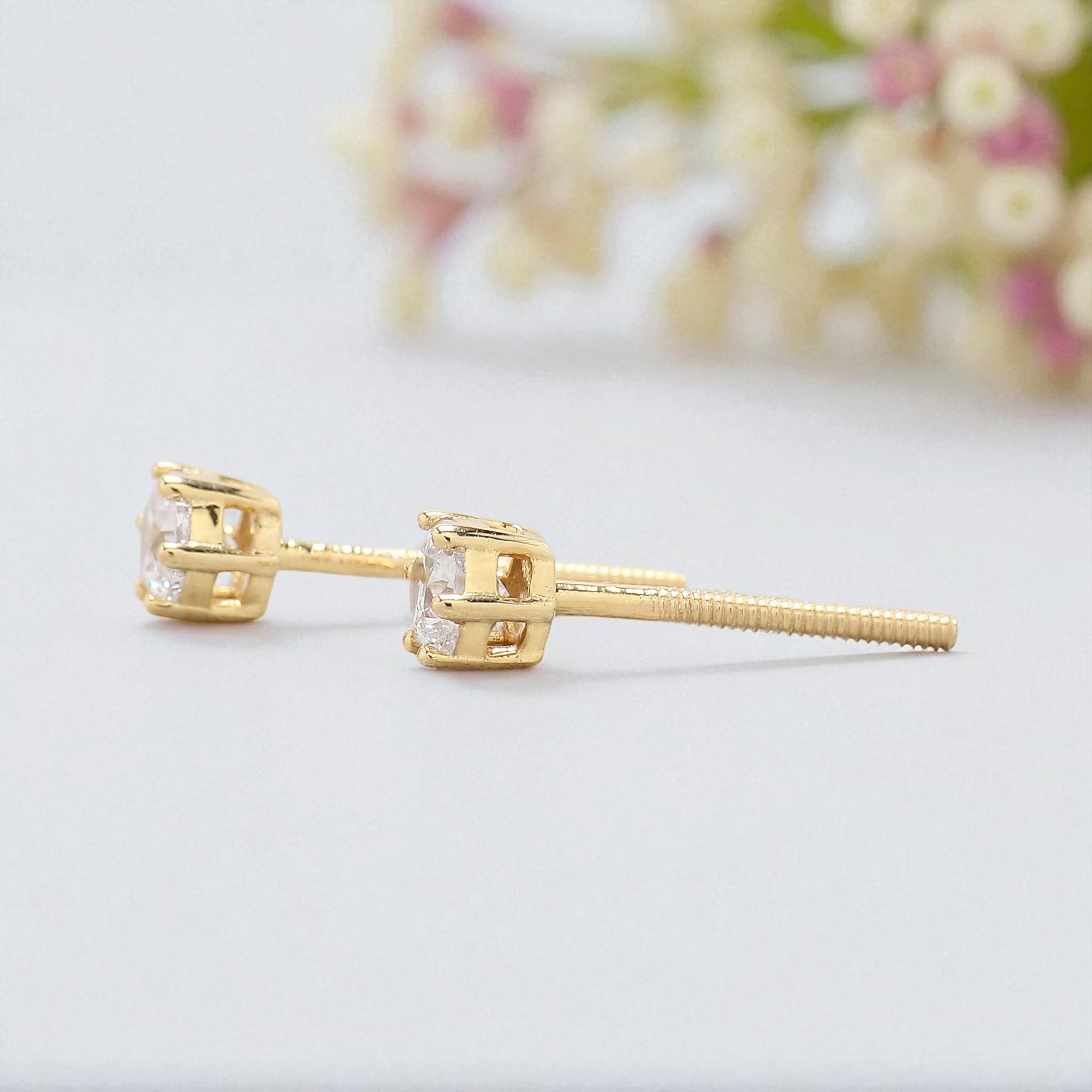 0.70 Ct Round White Diamond Earring Round Brilliant Shape Earring Prong Earring Engagement Earring Earlobe Earrings Gift For Her KD981