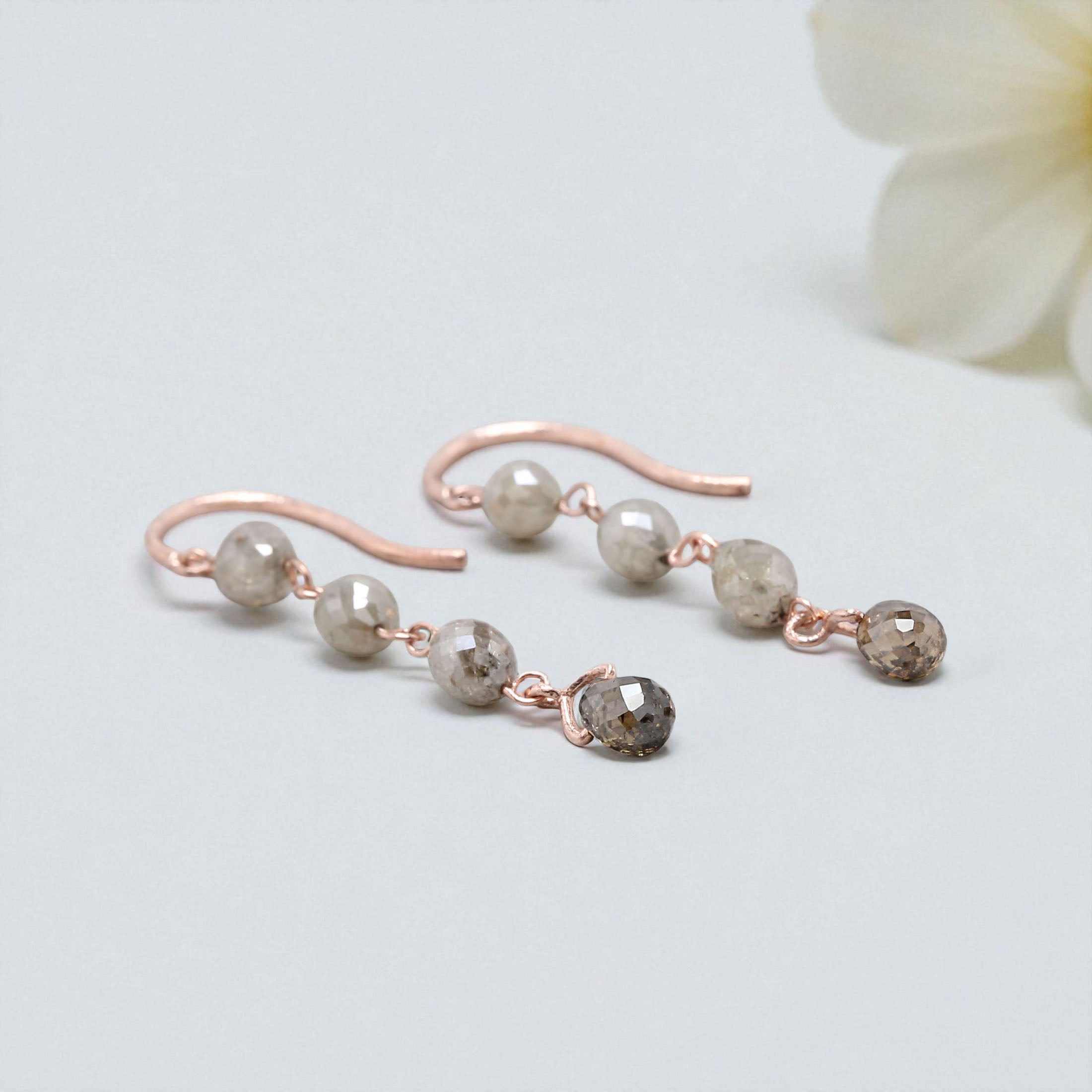 Bead Drop Earrings | Diamond Dangles Earring | Diamond Drop Earrings | Western Boho Beaded Earrings | Brown Drop Earrings | KDN869-KDN1786