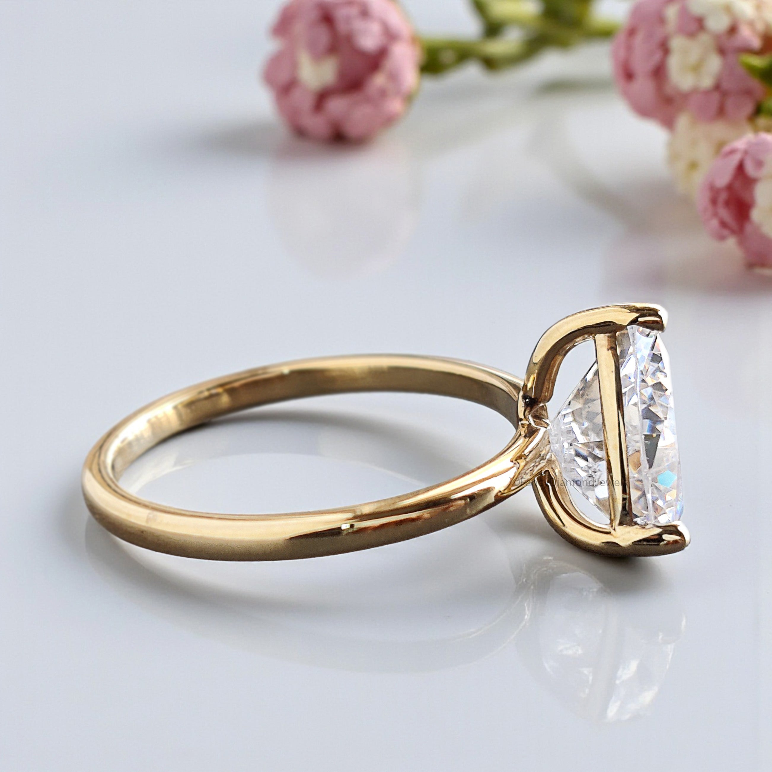 Trillion Cut Engagement ring 6mm 7mm 8mm 9mm 10mm Stone Ring Silver Promise Ring Triangle Shape Diamond Solitaire Ring Gift For Her FD439