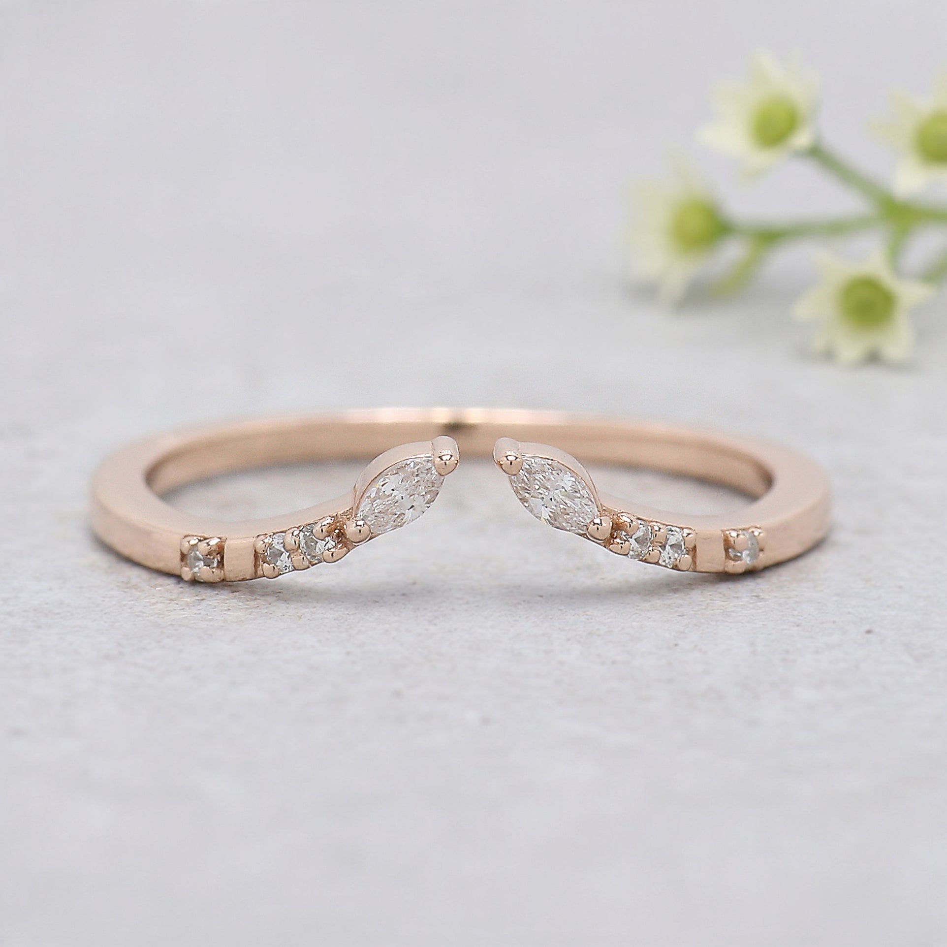 1.06 Ct Natural Hexagon Salt And Pepper Diamond Ring 7.70 MM Hexagon Cut Diamond Ring 14K Solid Rose Gold Silver Engagement Ring Set KDN7118