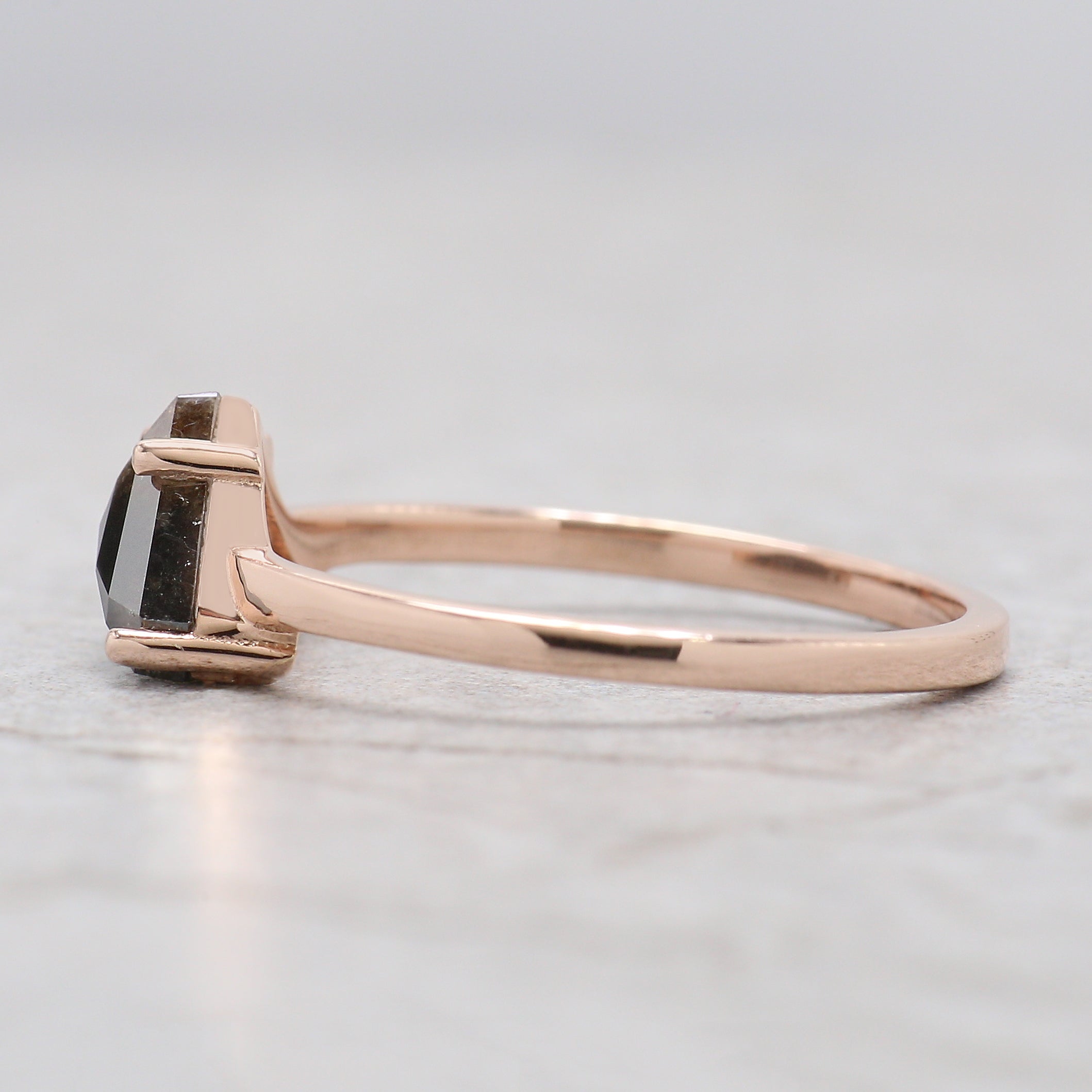 Shield Shape Brown Color Diamond Ring 1.18 Ct 6.25 MM Shield Diamond Ring 14K Solid Rose Gold Silver Engagement Ring Gift For Her QN9124