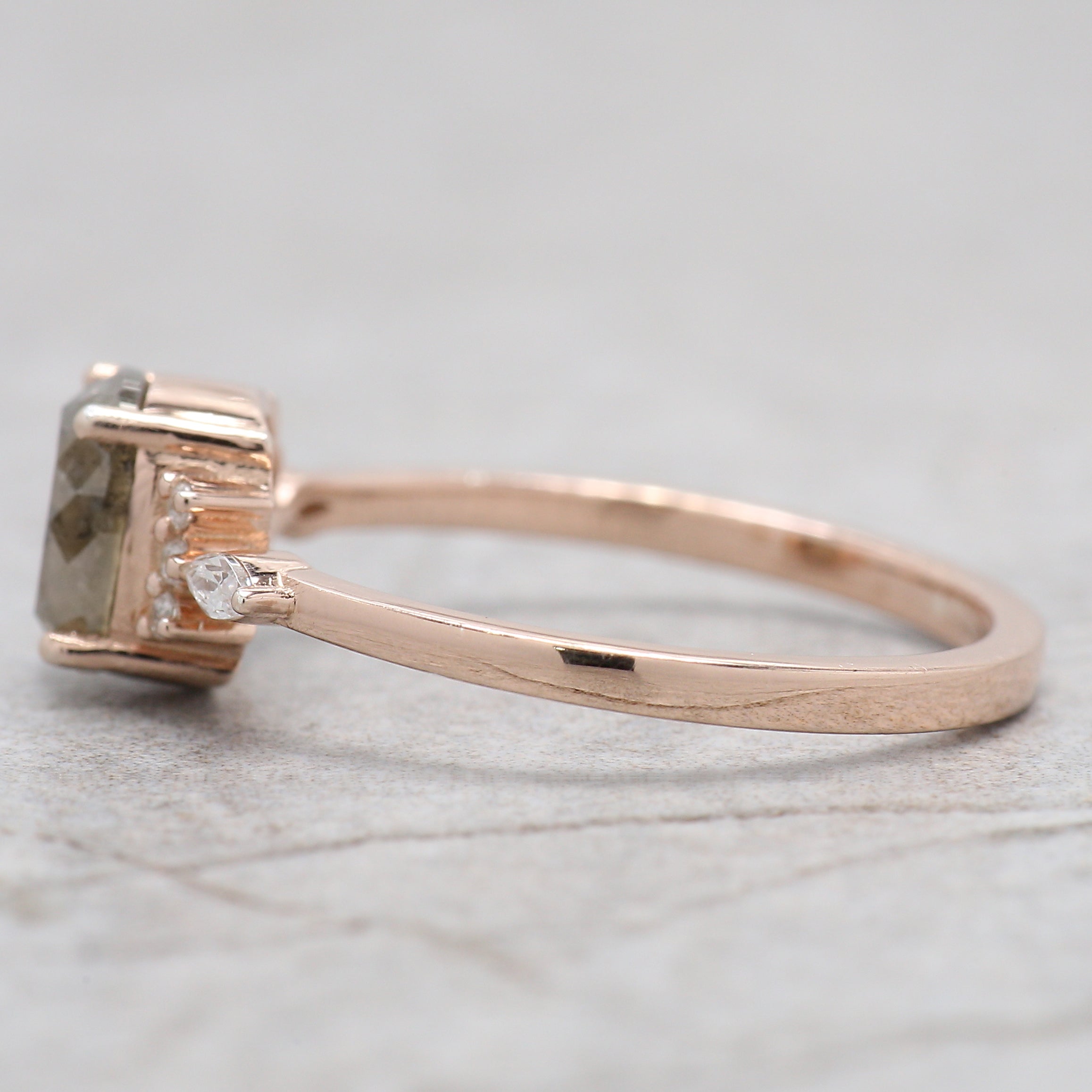 Cushion Cut Yellow Color Diamond Ring 1.29 Ct 6.80 MM Cushion Diamond Ring 14K Solid Rose Gold Silver Engagement Ring Gift For Her QL7333