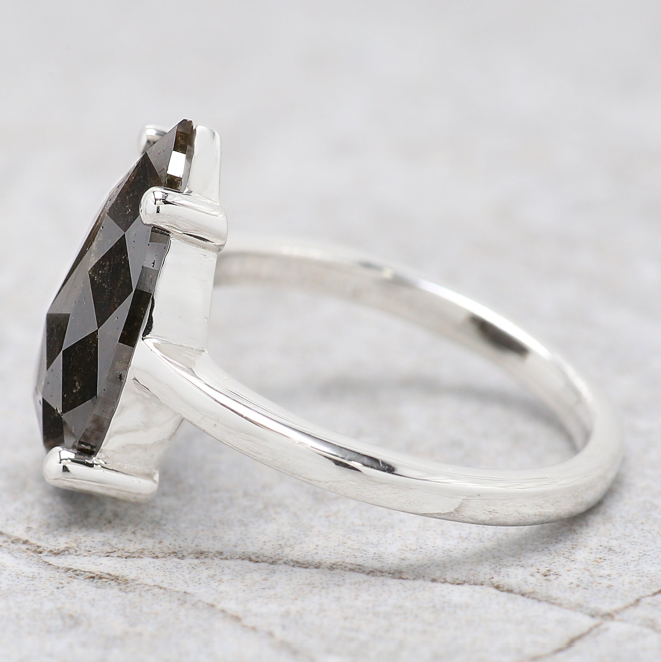 Pear Black Brown Color Diamond Ring Engagement Wedding Gift Ring 14K Solid Rose White Yellow Gold Ring 4.00 CT QL2183