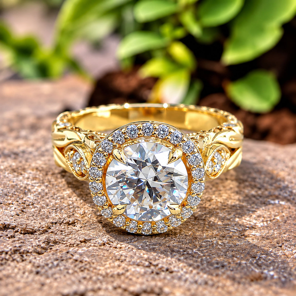 1.82 CT Round Cut Engagement Ring in Solid Yellow 10K/14k/18k Gold Round Solitaire Engagement Ring Bridal Wedding Ring Promise Ring FD615