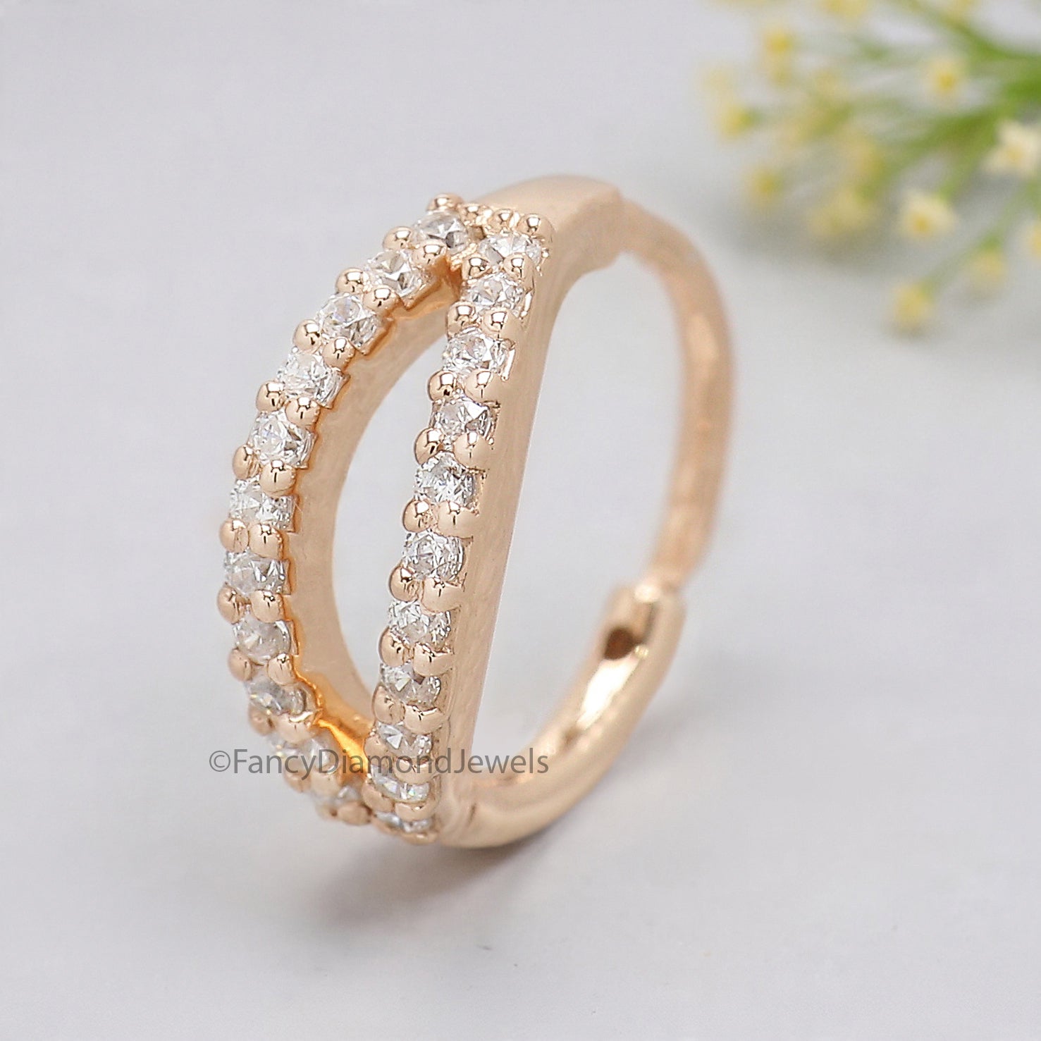 Moissanite Diamond Nose Ring Nose Studs Double Line Nose Ring Hoop Nose Stud Rose Gold Nose Ring Gold Nose Ring Diamond Nose Stud Hoop FD495