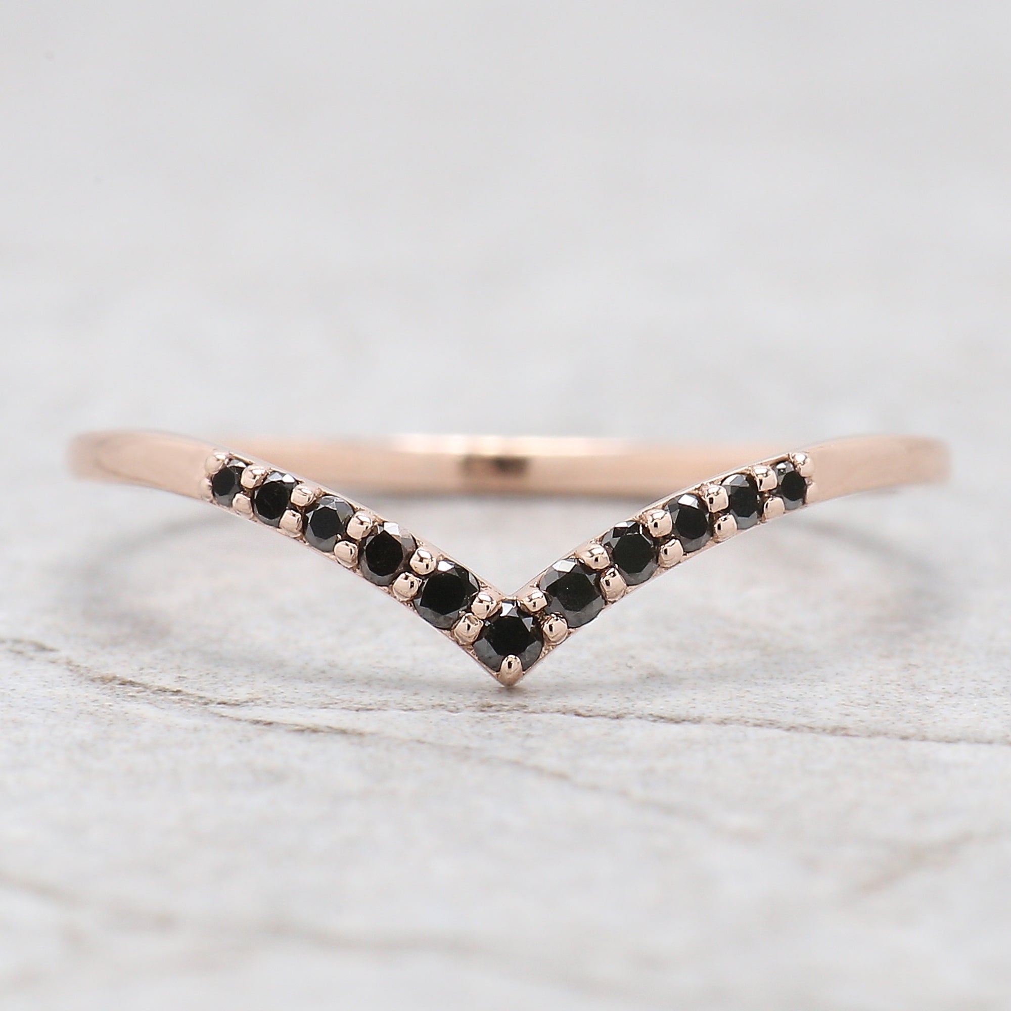 1.13 Ct Natural Hexagon Shape Black Color Diamond Ring 7.90 MM Hexagon Diamond Ring 14K Solid Rose Gold Silver Engagement Ring QL9082