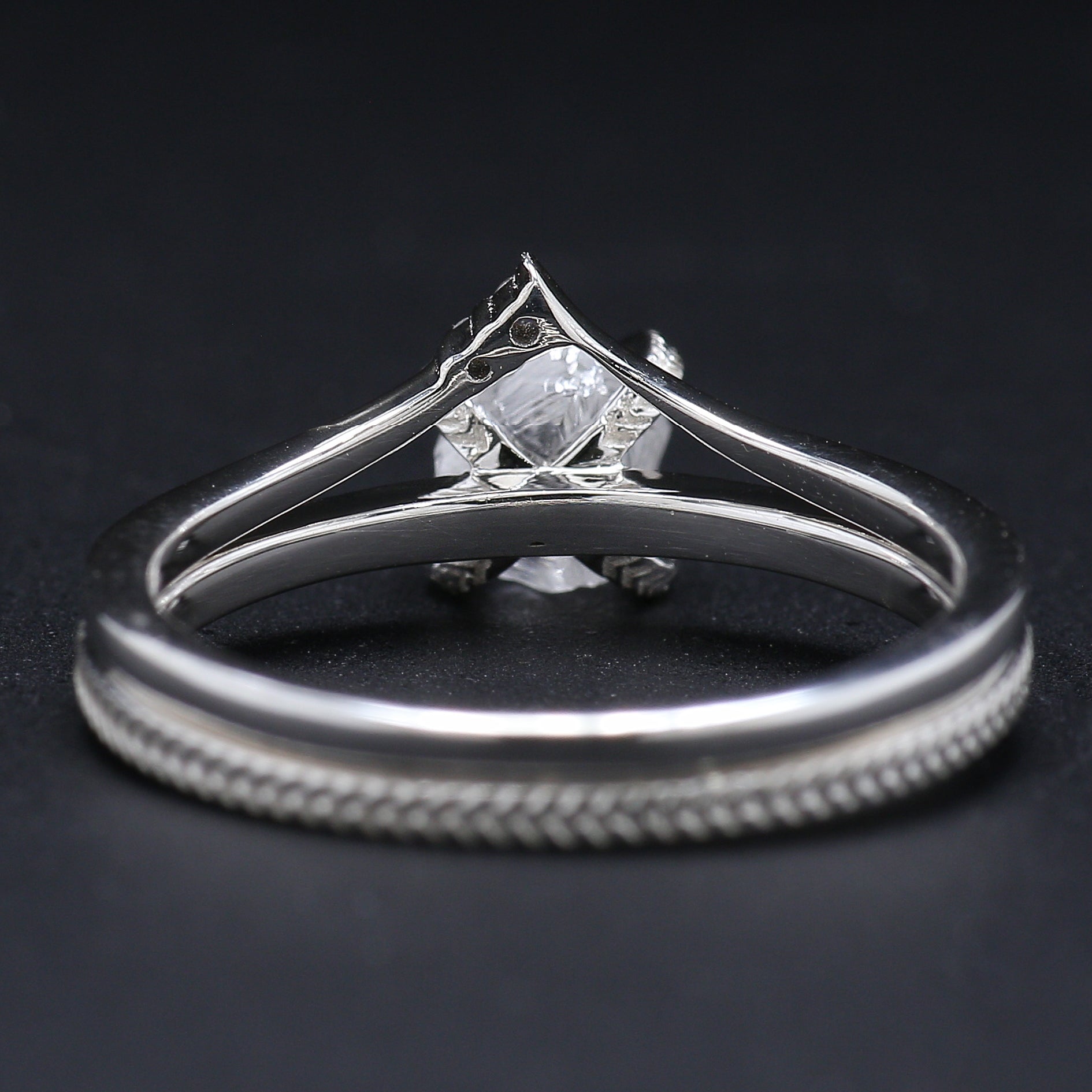 Rough White-F Color Diamond Ring 0.97 Ct 5.39 MM Crystal Rough Diamond Ring 14K Solid White Gold Silver Engagement Ring Gift For Her QL2470
