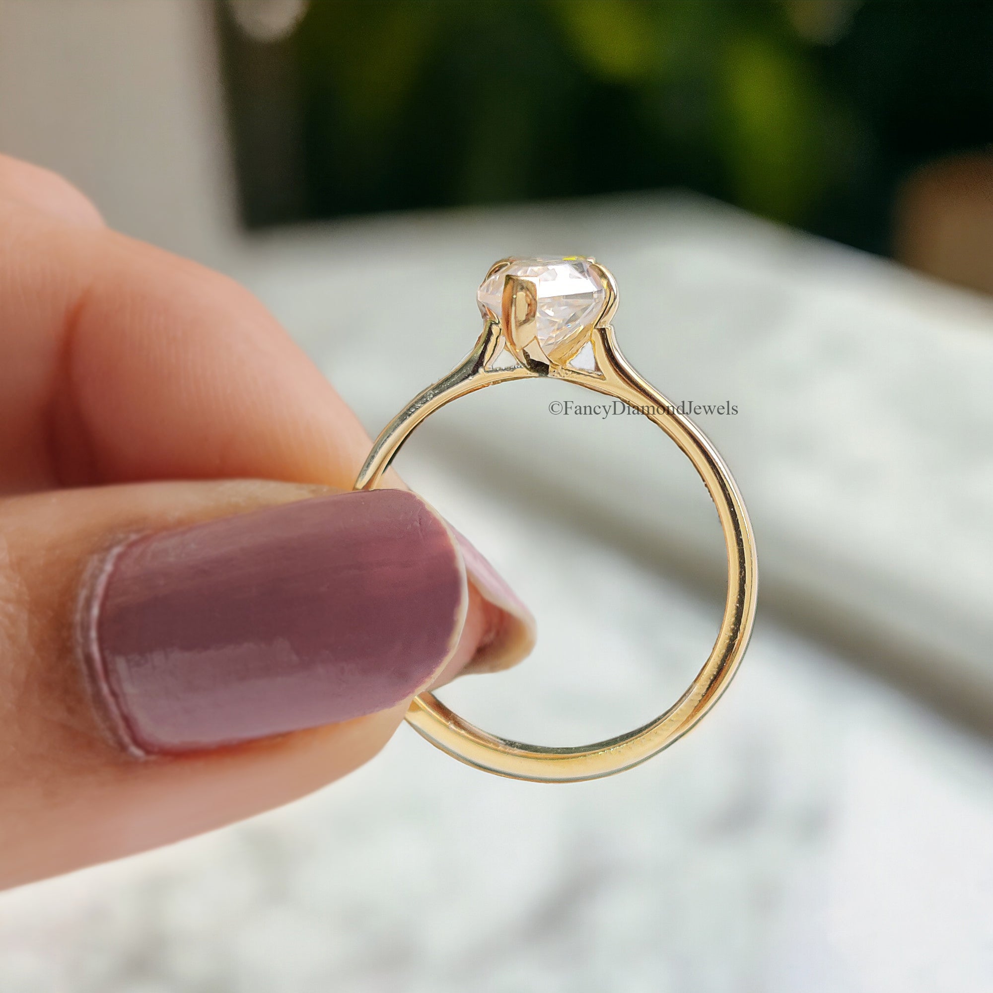 1.20 CT Dutch Marquise Cut Colorless Moissanite Ring Marquise Solitaire Engagement Ring 14K Solid Gold V Prong Set Ring For Beloved FD110