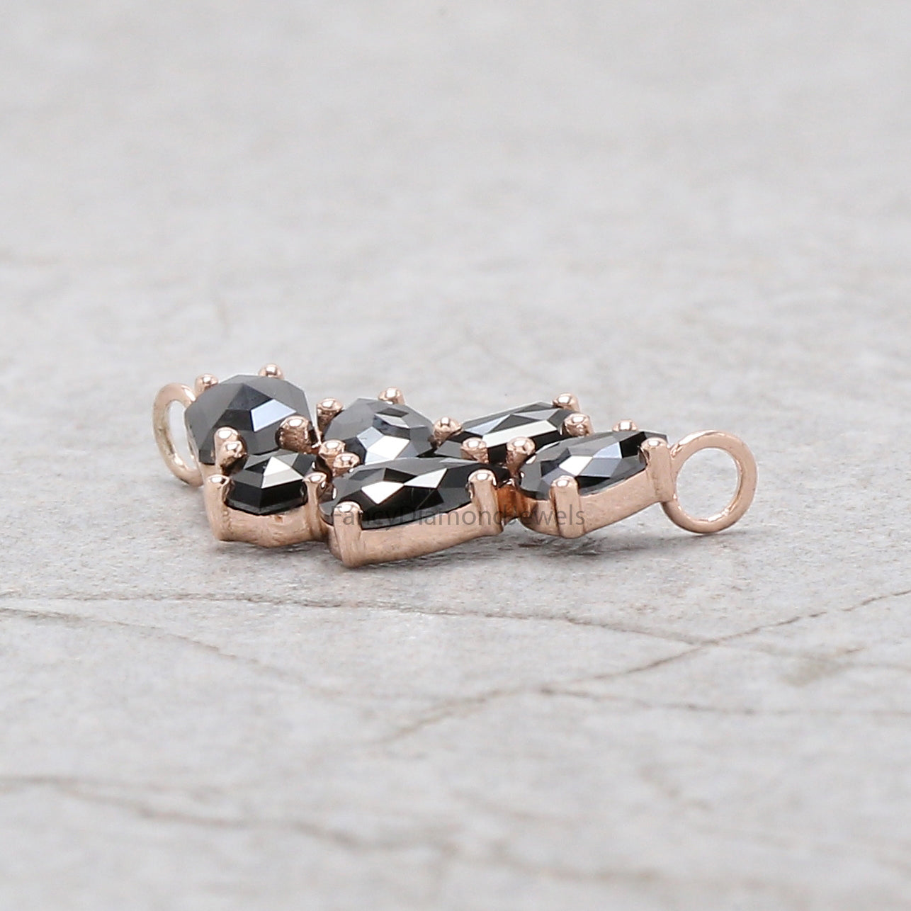Mix Shape Black Diamond Pendant, Unique Diamond Pendant, Black Diamond Pendant, Dangling Diamond Pendant, Mix Shape Diamond Pendant KDL2701