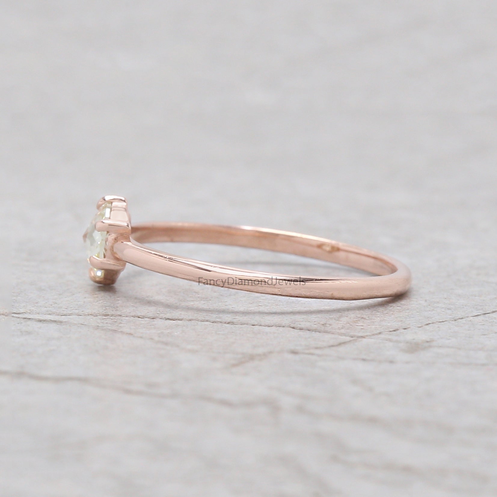 Round Rose Cut Salt And Pepper Diamond Ring 0.39 Ct 4.71 MM Round Diamond Ring 14K Rose Gold Silver Engagement Ring Gift For Her QN2238