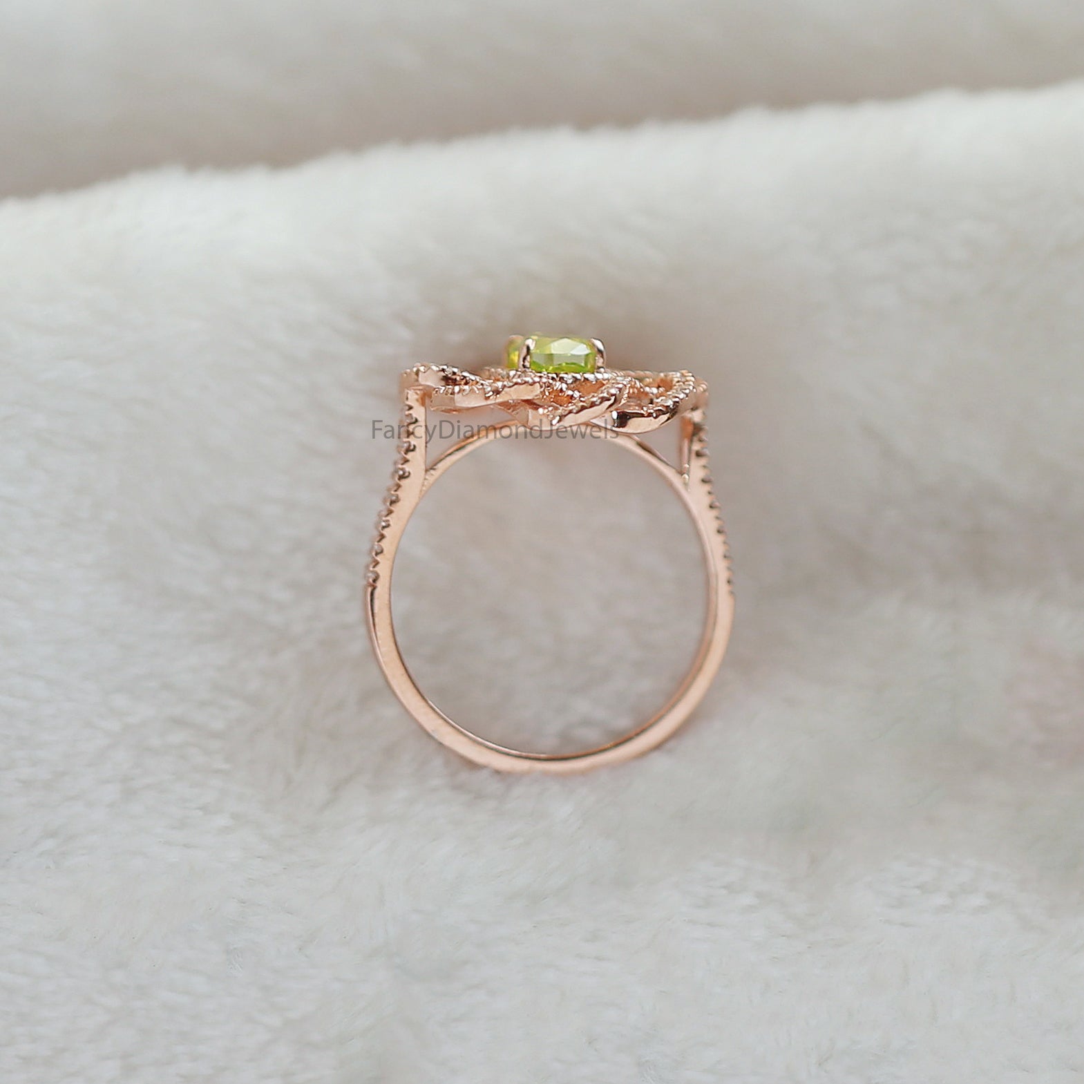 GIA Certified Oval Green Color Diamond Ring, Green Color Oval Diamond Engagement Ring, Oval Cut Diamond Ring, Oval Shape Halo Ring, KDL4056