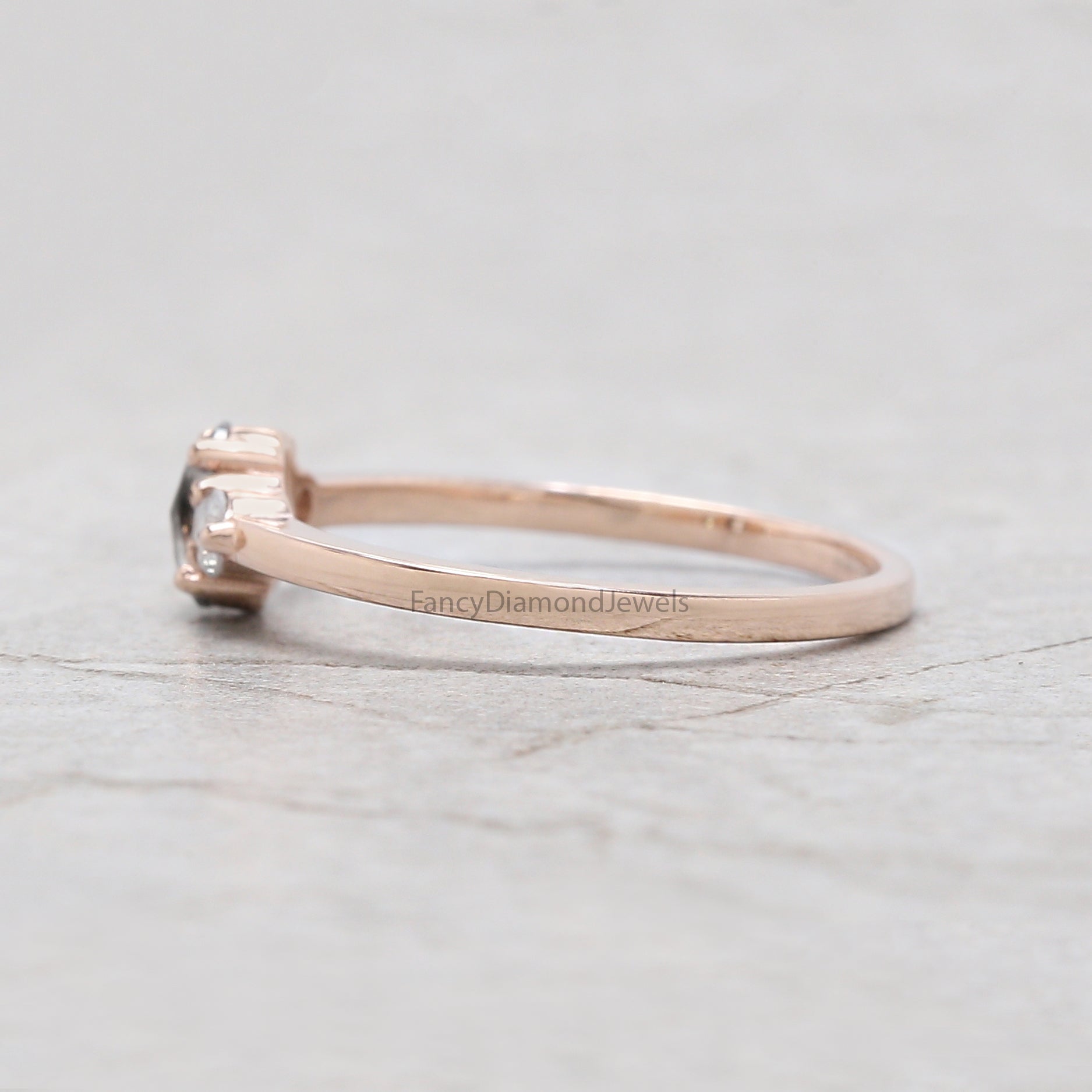 Oval Salt And Pepper Diamond Ring, Salt And Pepper Oval Diamond Engagement Ring, Oval Diamond Ring, Oval Cut Ring, Oval Shape Ring, KD1153